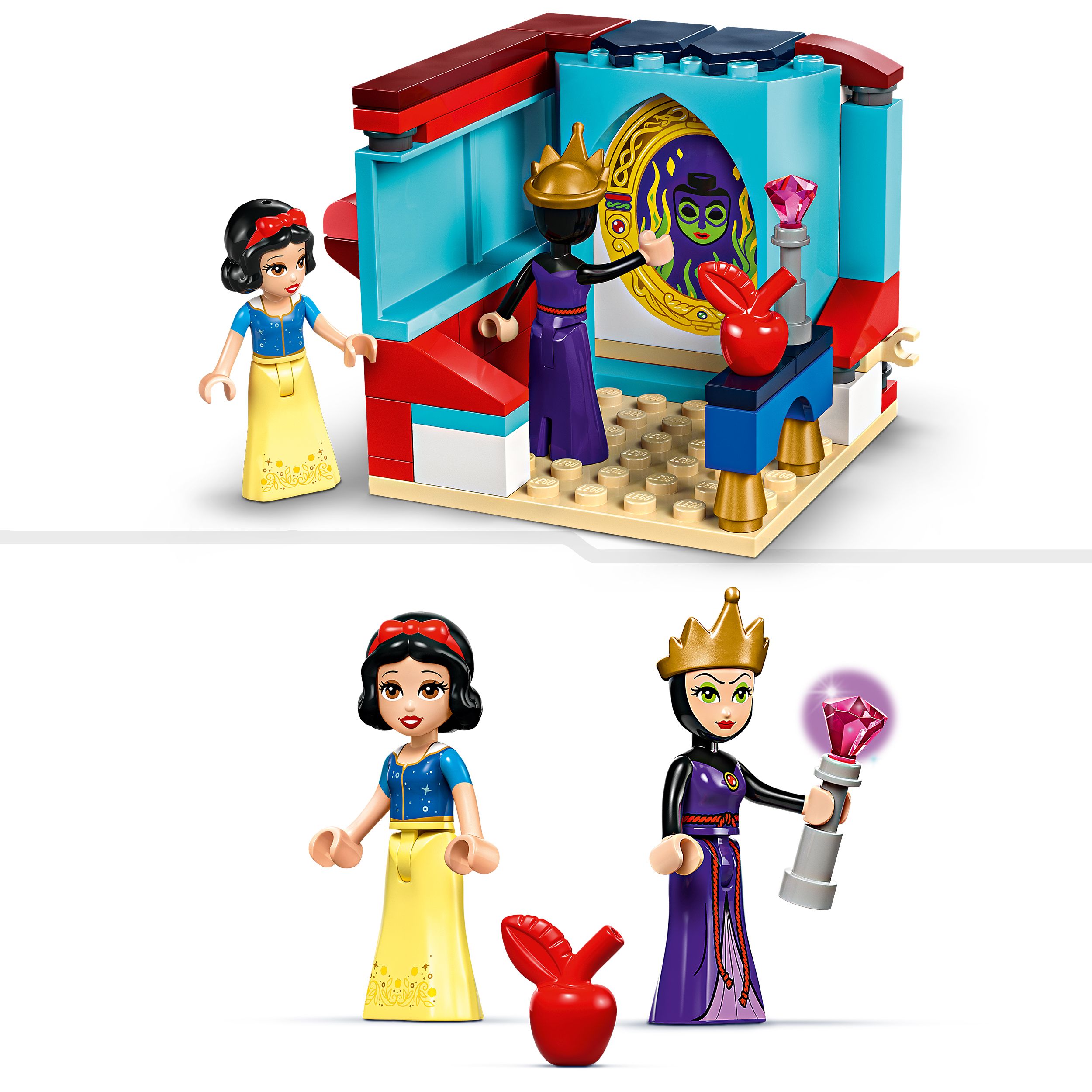 Voir la diapositive 5 : LEGO Disney 43276 - La Boîte à Bijoux de Blanche-Neige, Jouet de Construction, Mini-poupées de la Princesse et de la Méchante Reine, un Bracelet