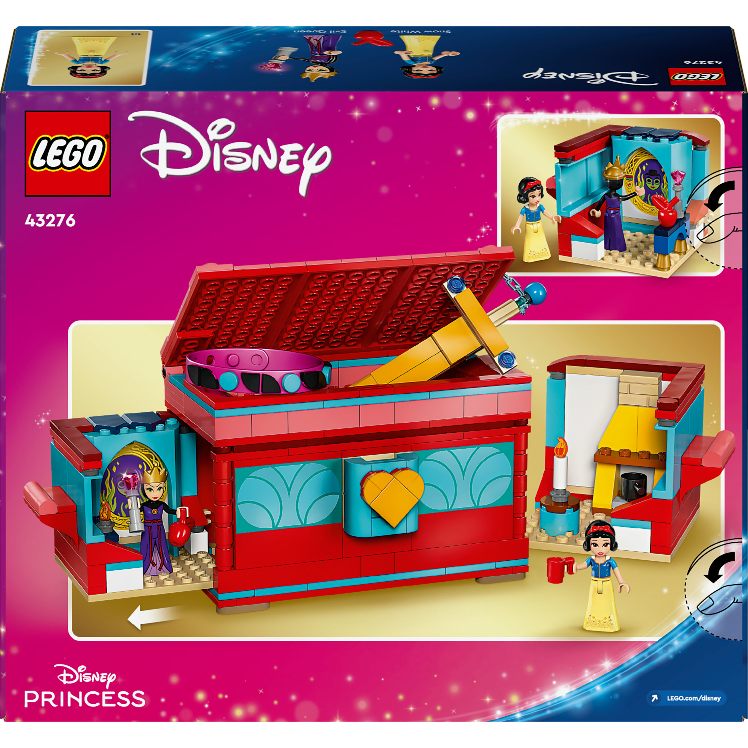 Voir la diapositive 8 : LEGO Disney 43276 - La Boîte à Bijoux de Blanche-Neige, Jouet de Construction, Mini-poupées de la Princesse et de la Méchante Reine, un Bracelet