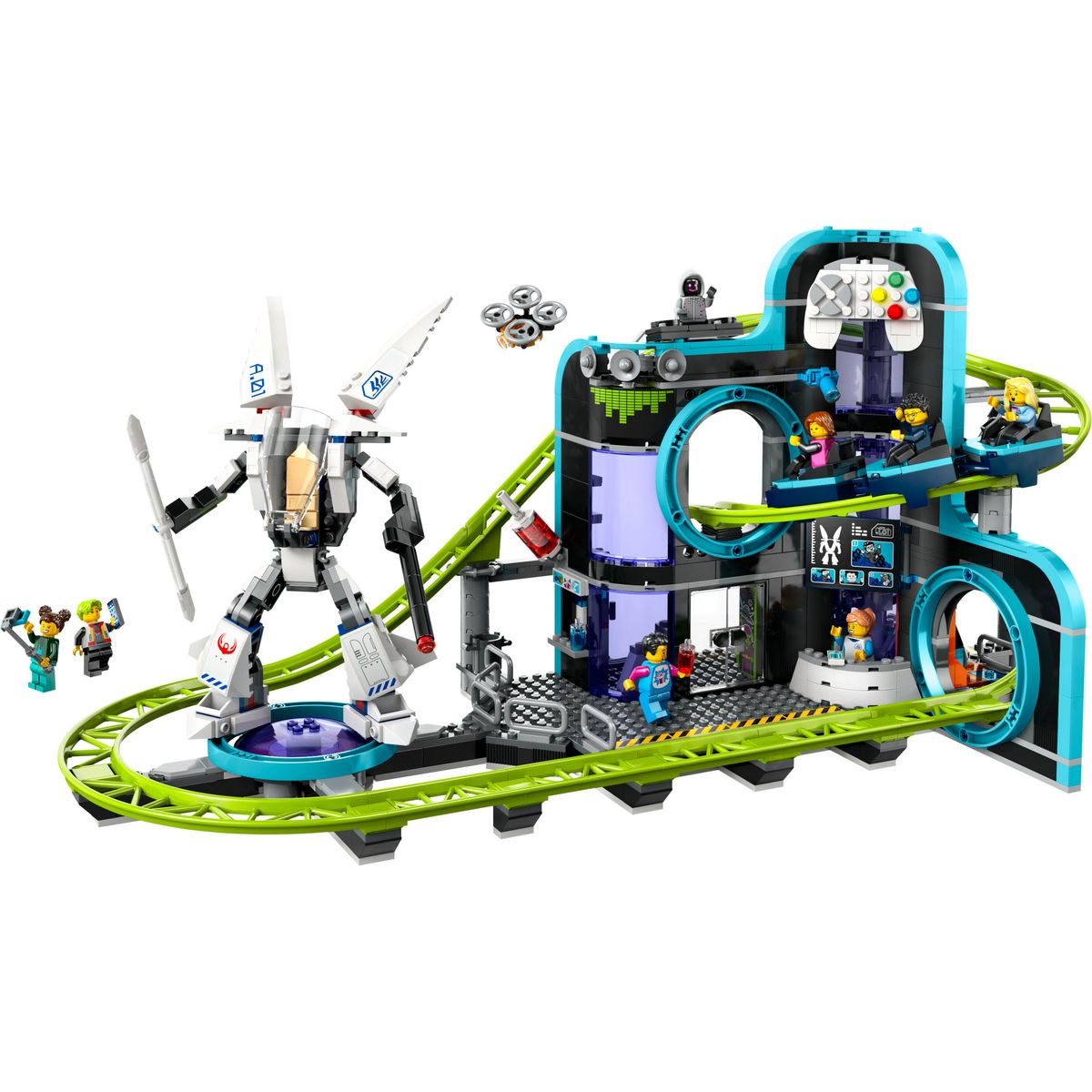 LEGO City 60421 - Le Parc d'Attractions de Robot World, Jouet d'Aventure, Jeux de Fête Foraine Enfant, Pour les Garçons et les Filles à Partir de 8 Ans, Cadeau Créatif Anniversaire