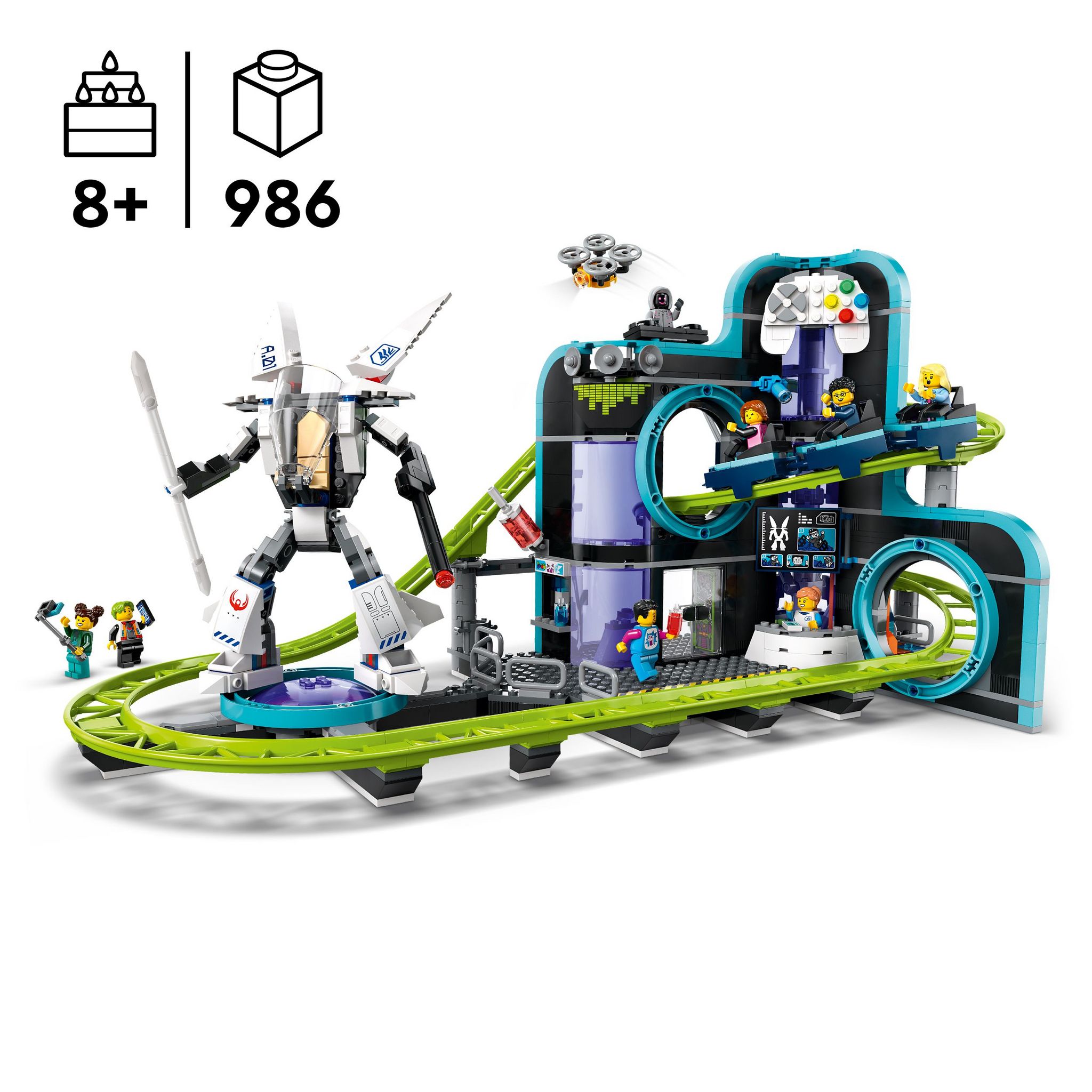 Voir la diapositive 3 : LEGO City 60421 - Le Parc d'Attractions de Robot World, Jouet d'Aventure, Jeux de Fête Foraine Enfant, Pour les Garçons et les Filles à Partir de 8 Ans, Cadeau Créatif Anniversaire