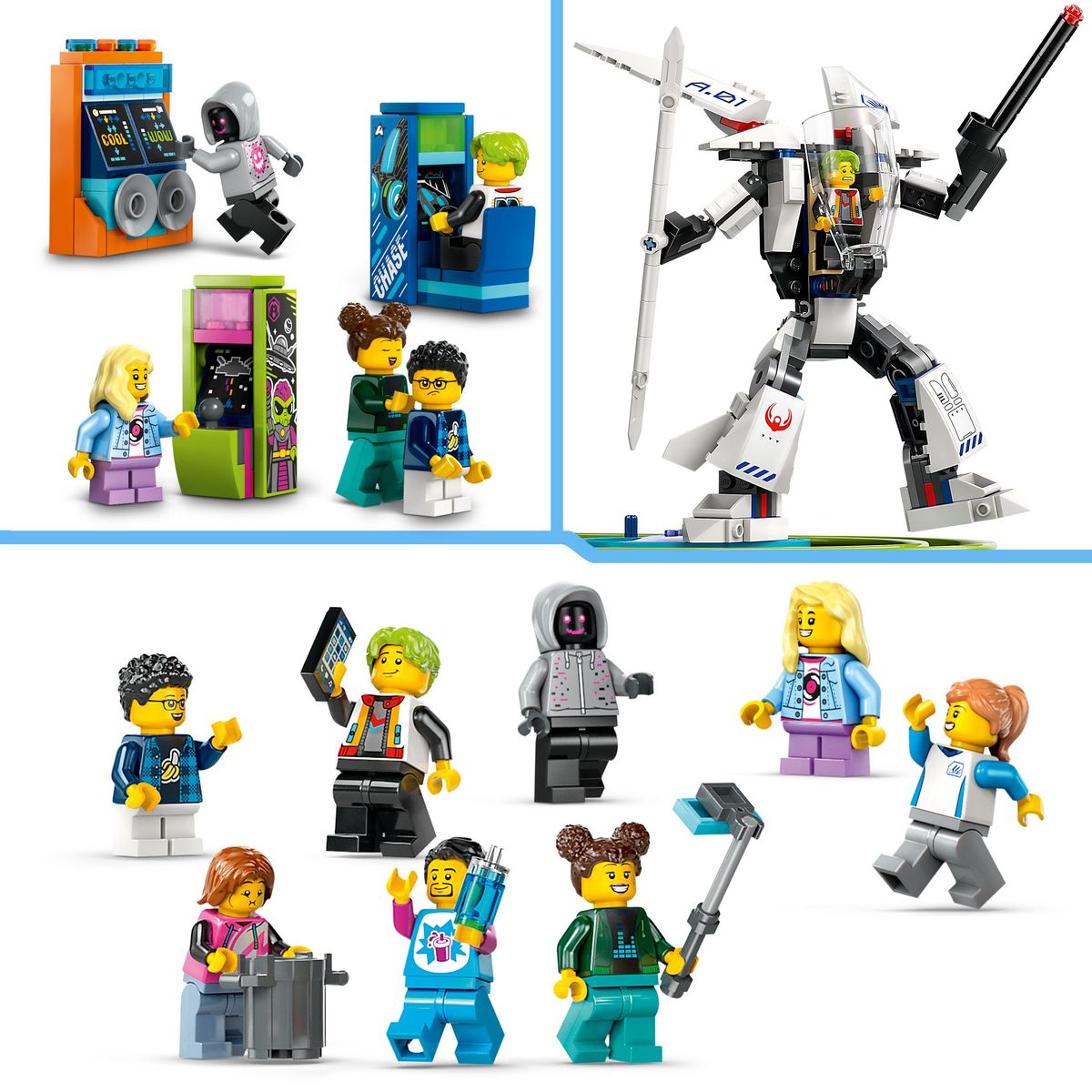 LEGO City 60421 - Le Parc d'Attractions de Robot World, Jouet d'Aventure, Jeux de Fête Foraine Enfant, Pour les Garçons et les Filles à Partir de 8 Ans, Cadeau Créatif Anniversaire