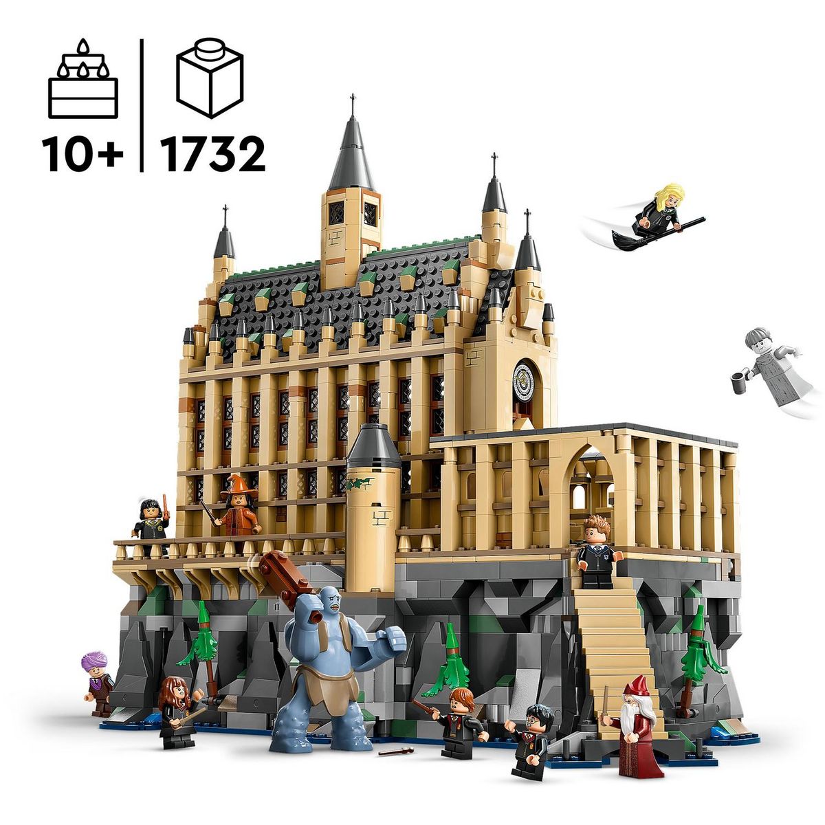 LEGO Harry Potter 76435 -  Le Château de Poudlard : la Grande Salle - Set à Collectionner - 11 Minifigurines, Dont Hermione Granger - Cadeau Magique