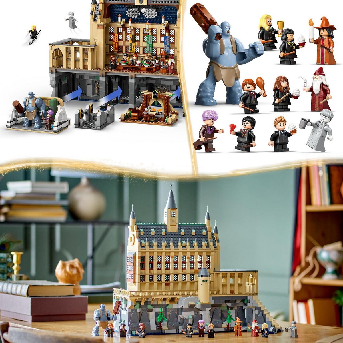 LEGO Harry Potter 76435 -  Le Château de Poudlard : la Grande Salle - Set à Collectionner - 11 Minifigurines, Dont Hermione Granger - Cadeau Magique