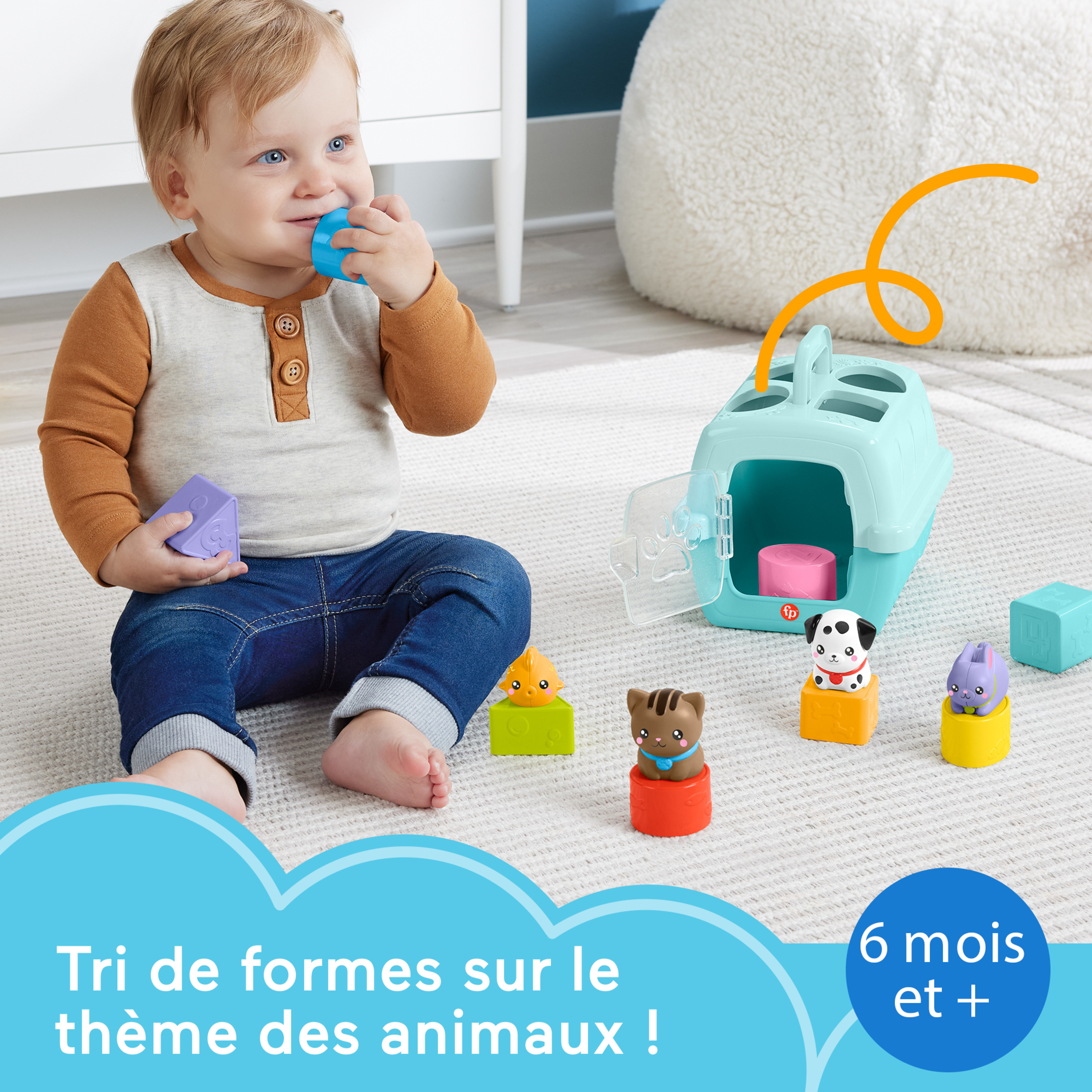 Voir la diapositive 9 : MATTEL Boite à forme des animaux Fisher Price