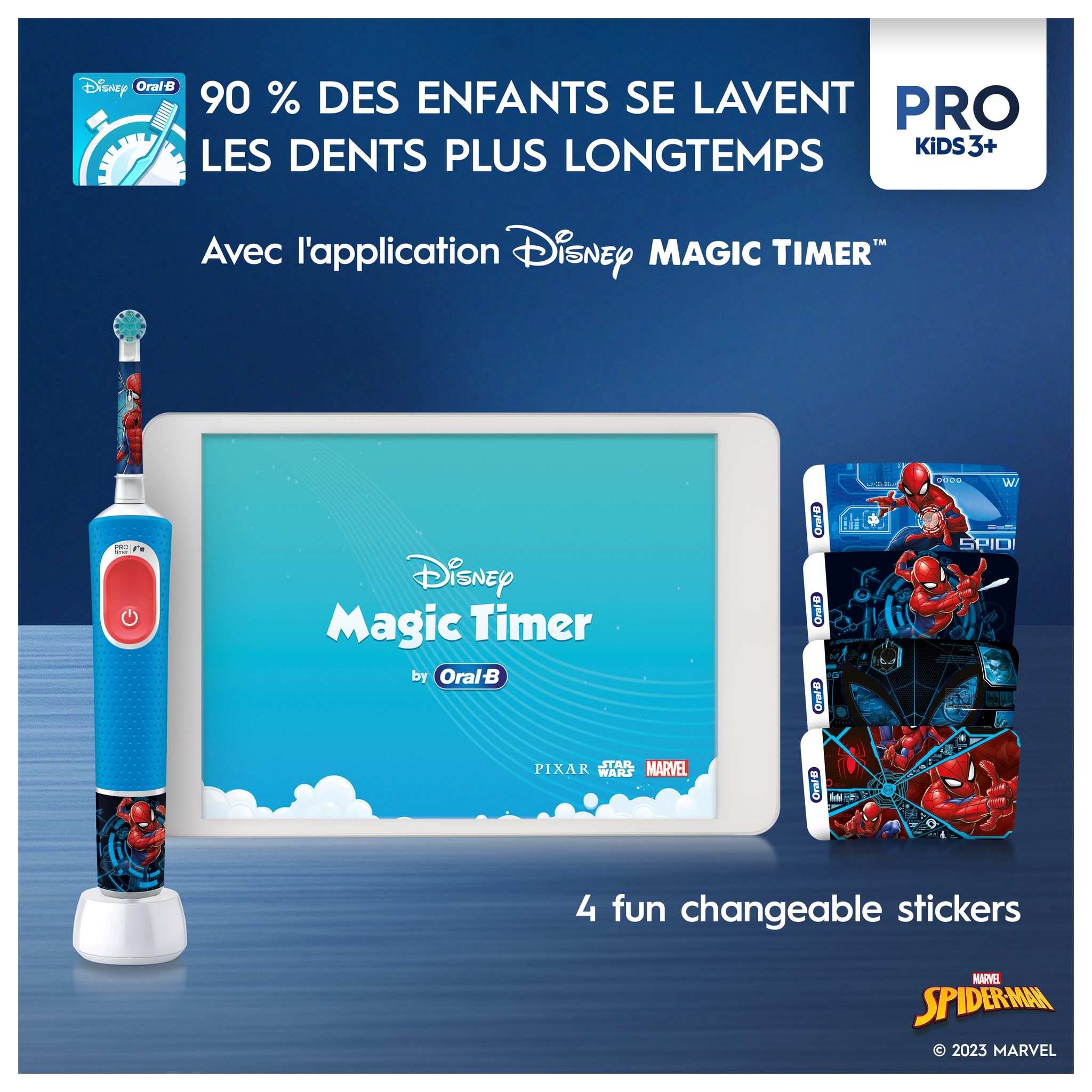 Voir la diapositive 4 : ORAL-B Brosse à dents électrique Spiderman PRO Kids 3+
