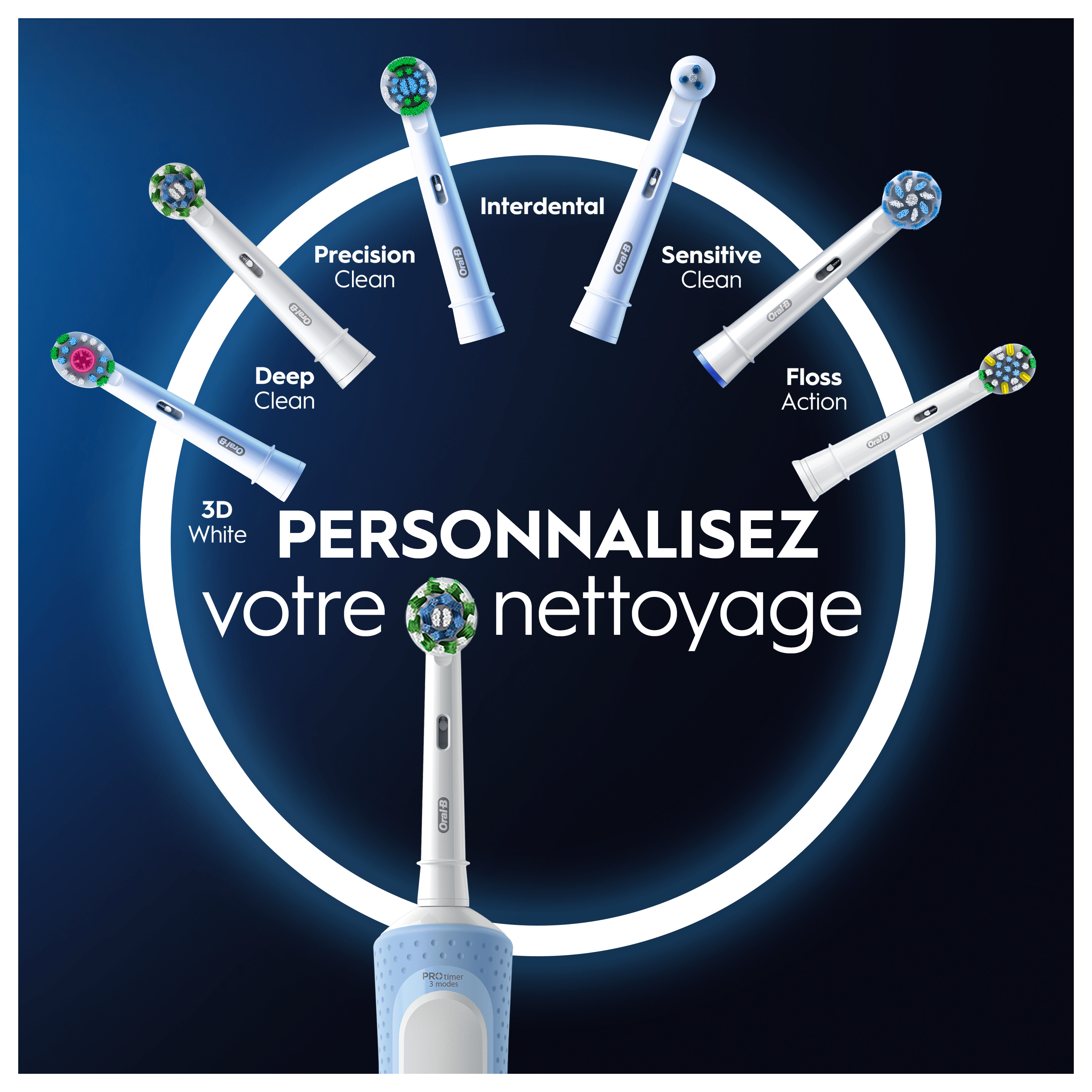 Voir la diapositive 4 : ORAL-B Brosse à dents électrique Vitality Pro - Bleu