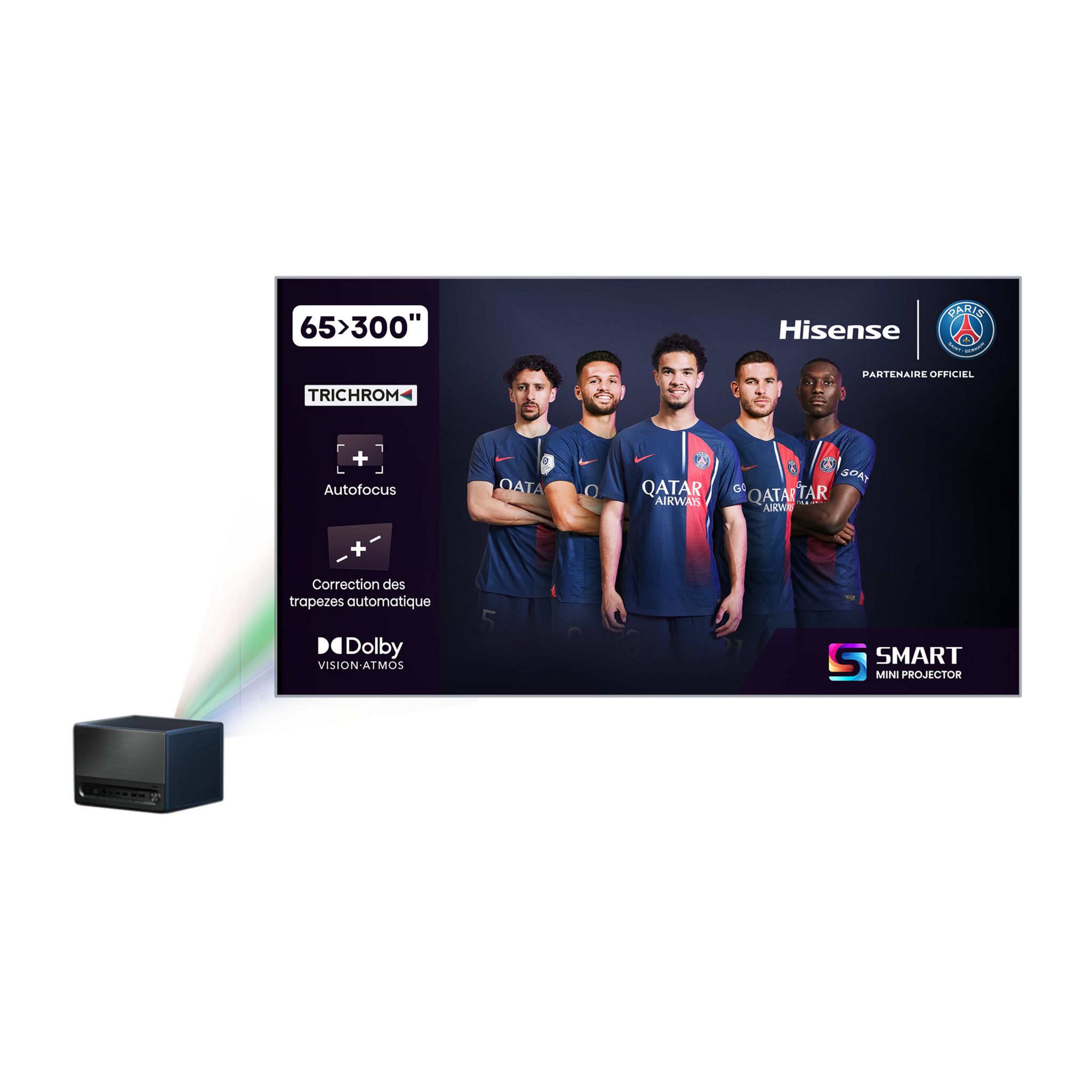 Voir la diapositive 3 : HISENSE Mini Vidéo projecteur C1 Smart Lazer - Gris et Bleu