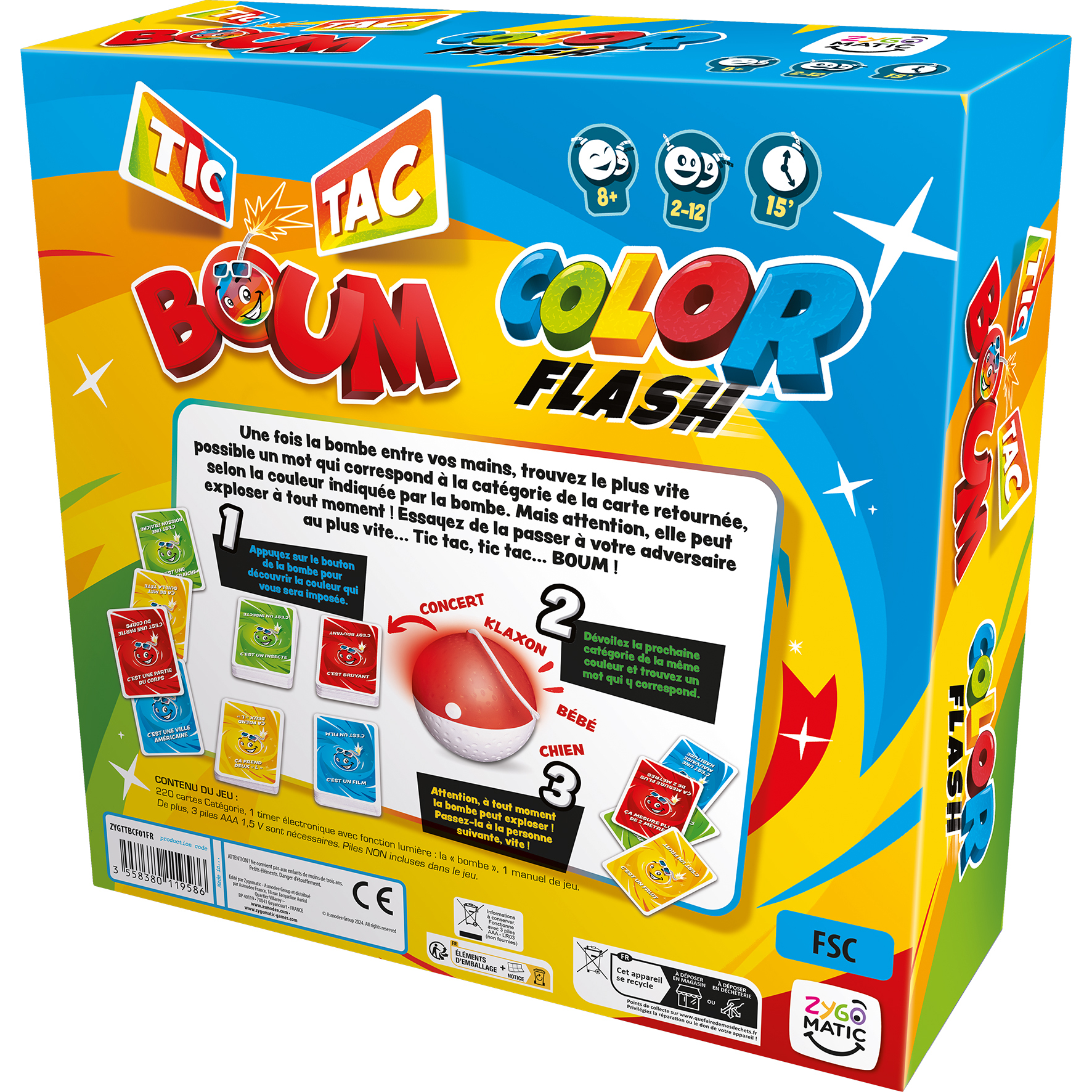 Voir la diapositive 4 : ASMODEE Jeu Tic Tac Boum Color Flash