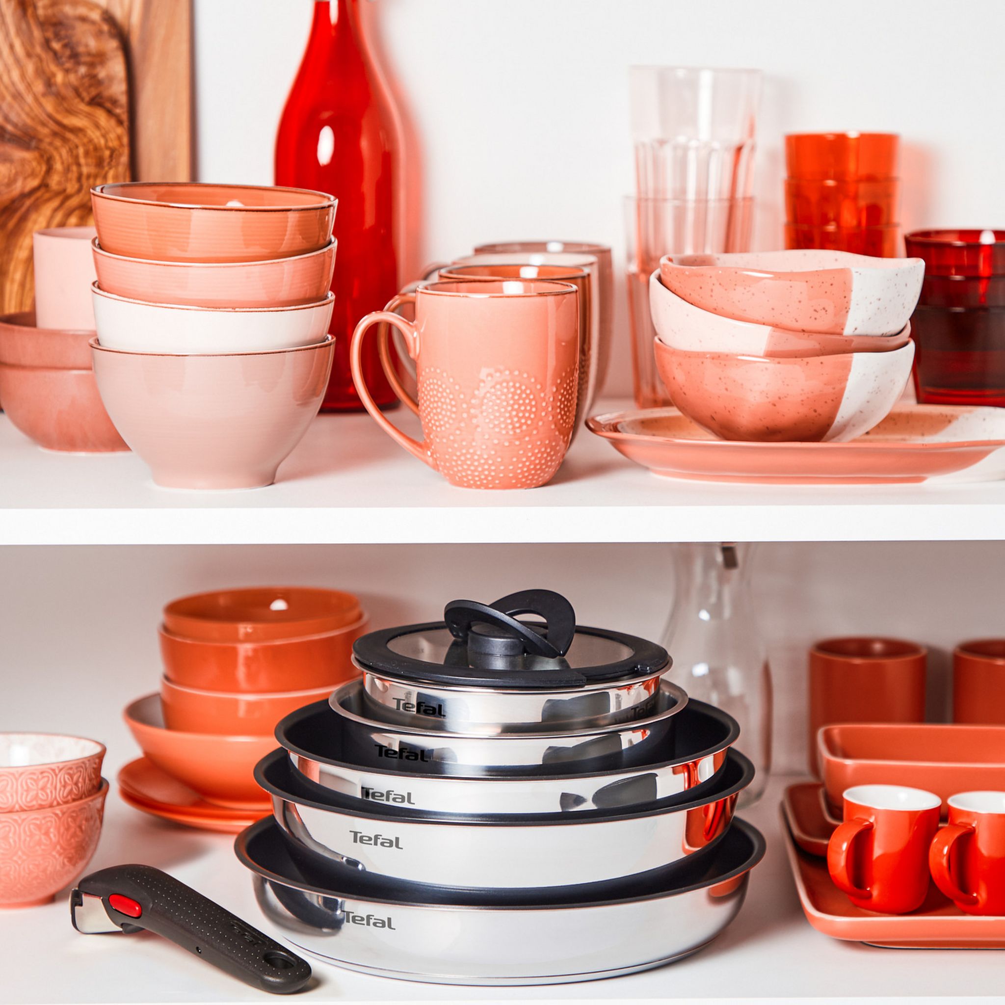 Voir la diapositive 5 : TEFAL Batterie de cuisine inox 13 pièces tous feux dont induction EMOTION