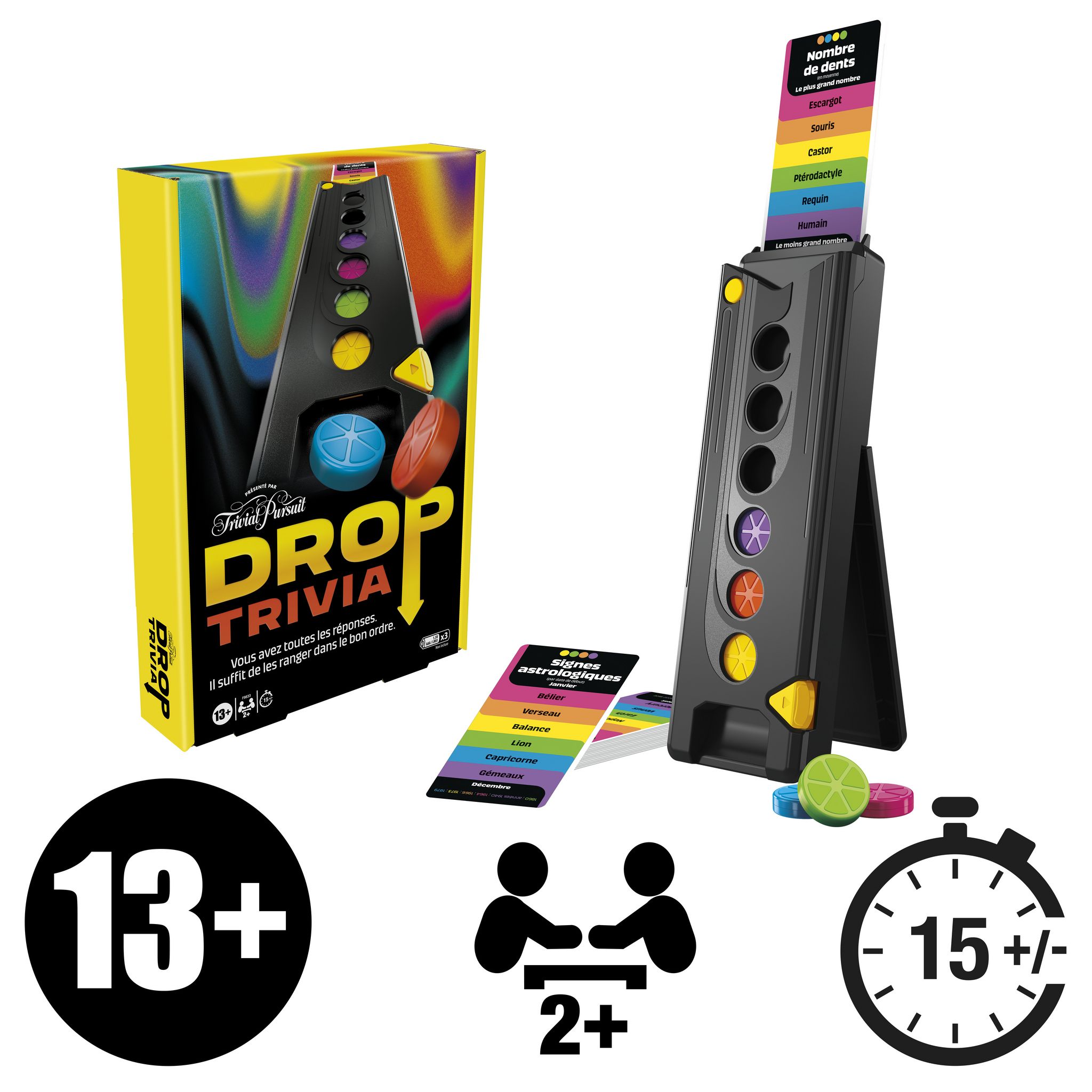 Voir la diapositive 3 : HASBRO Jeu Trivial Pursuit Drop Trivia