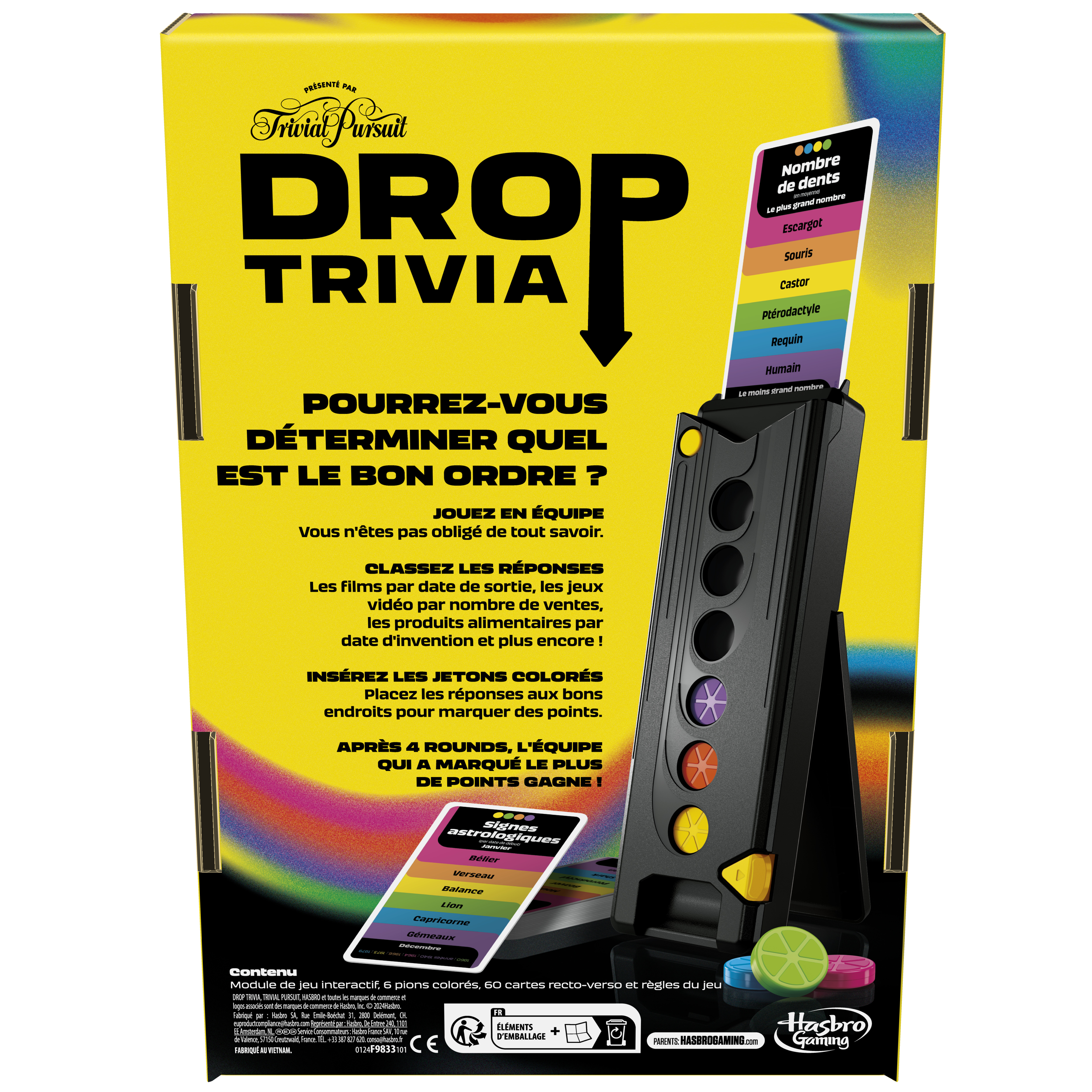 Voir la diapositive 5 : HASBRO Jeu Trivial Pursuit Drop Trivia