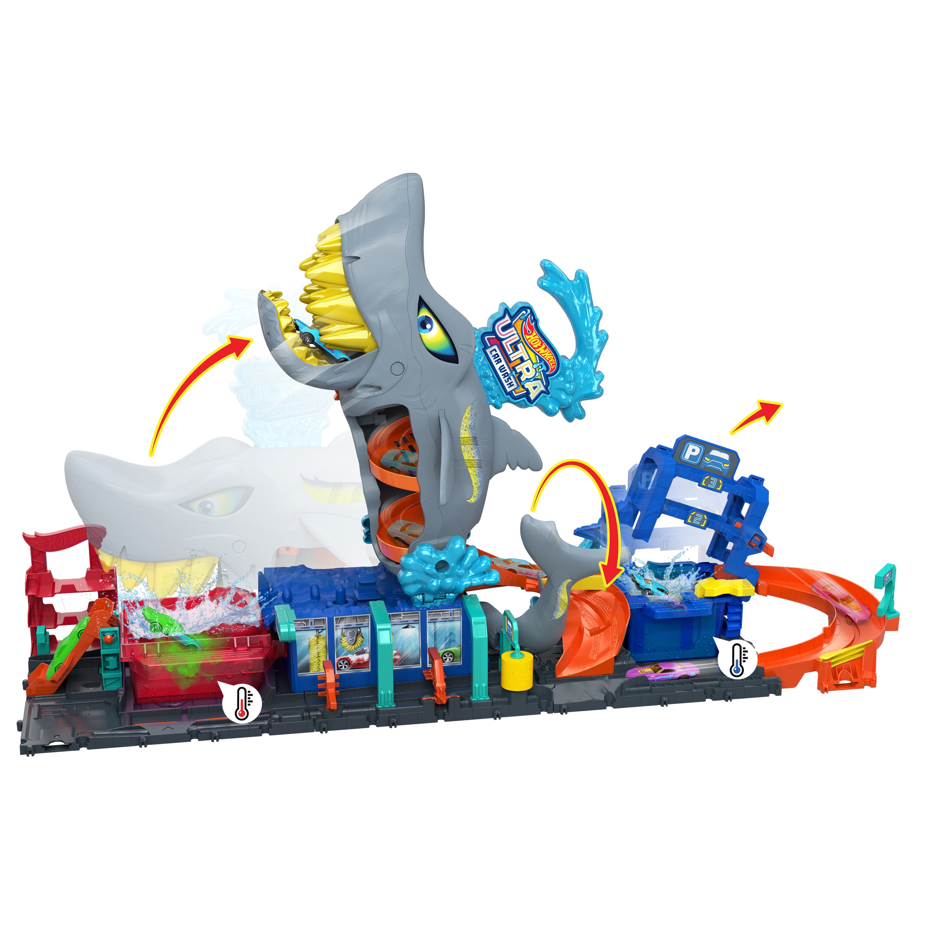 Voir la diapositive 3 : MATTEL Coffret Station de lavage Ultra requin