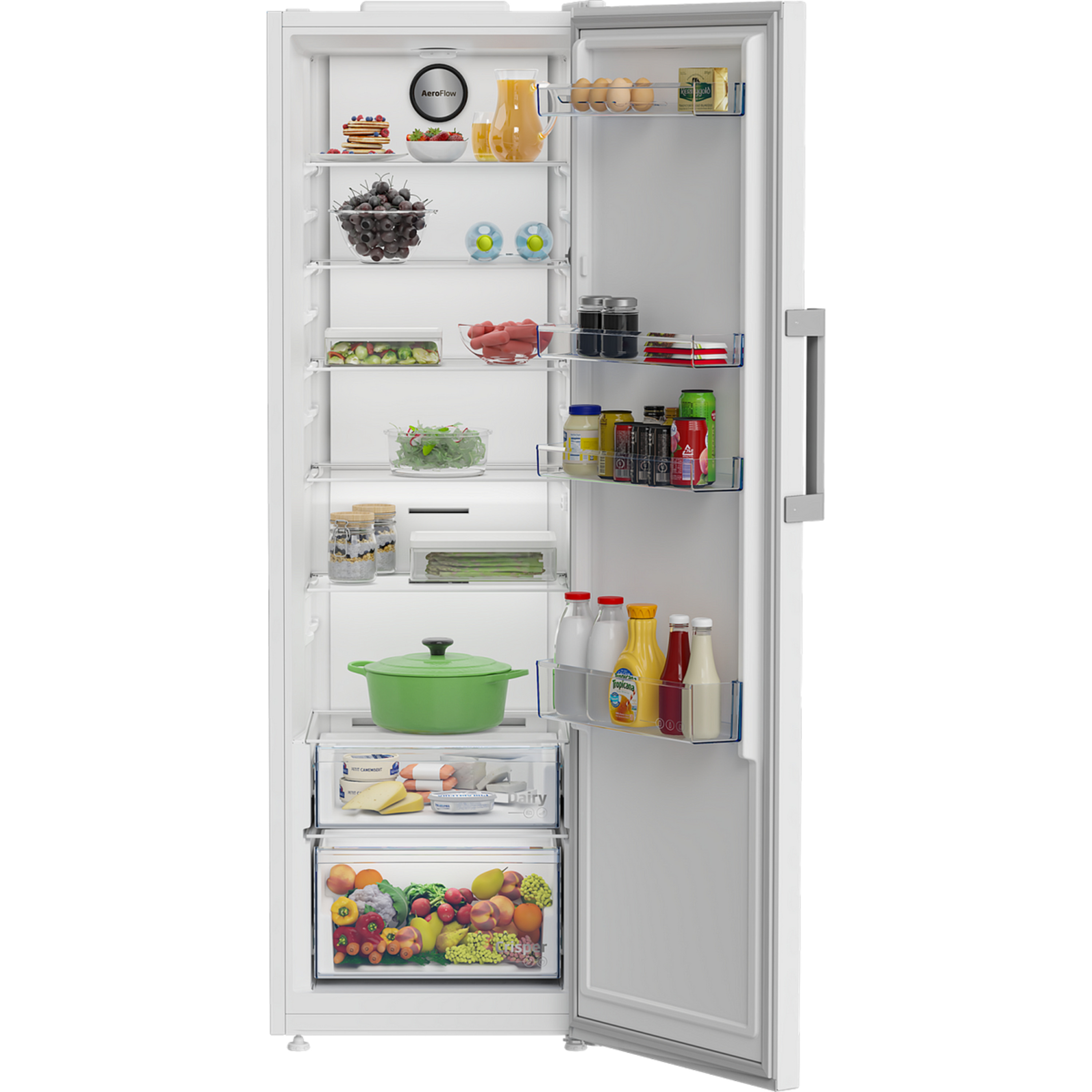 Voir la diapositive 2 : BEKO Réfrigérateur armoire B1RMLNE444W, 365 L, Froid ventilé, E