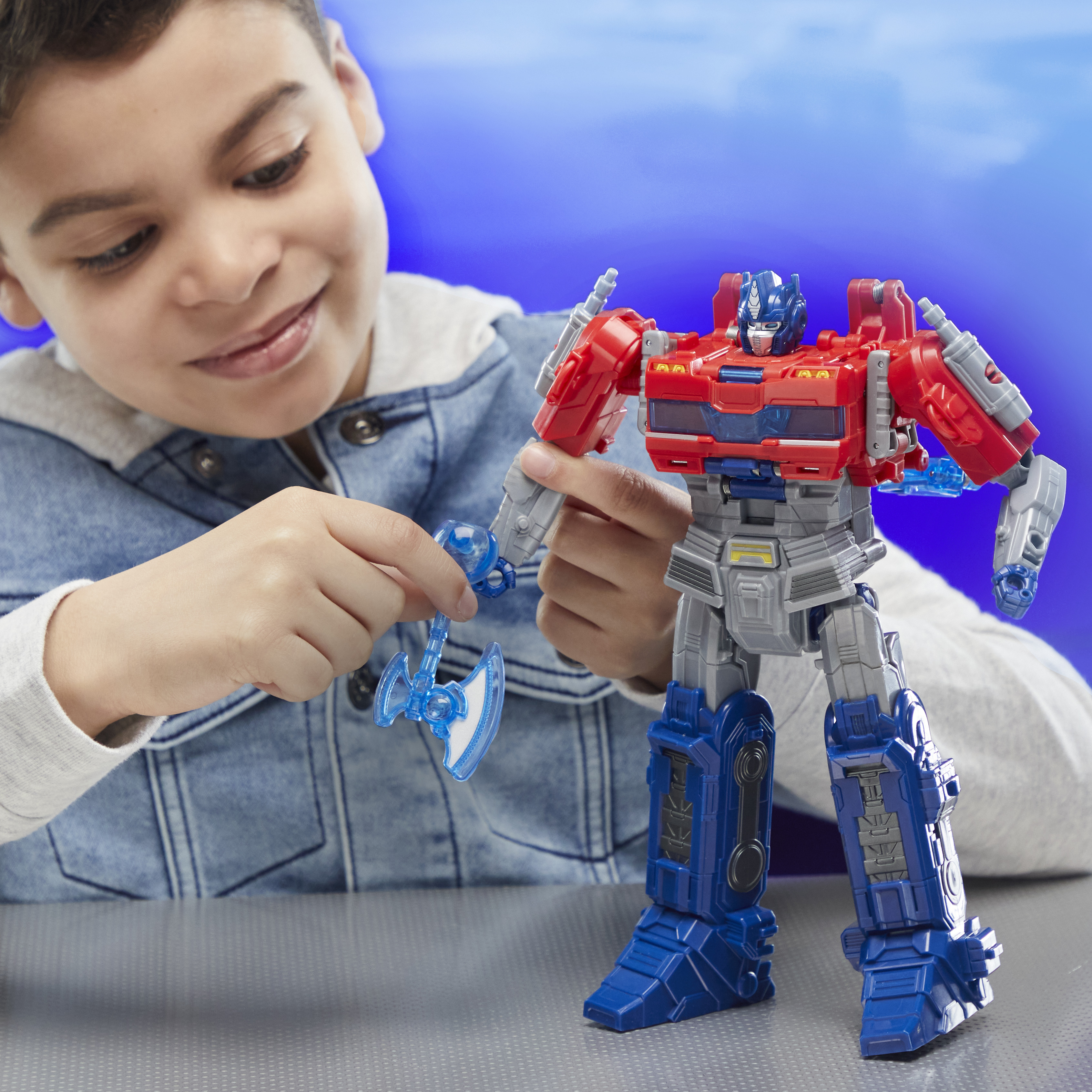 Voir la diapositive 4 : HASBRO Figurine Transformers Power Flip Optimus Prime