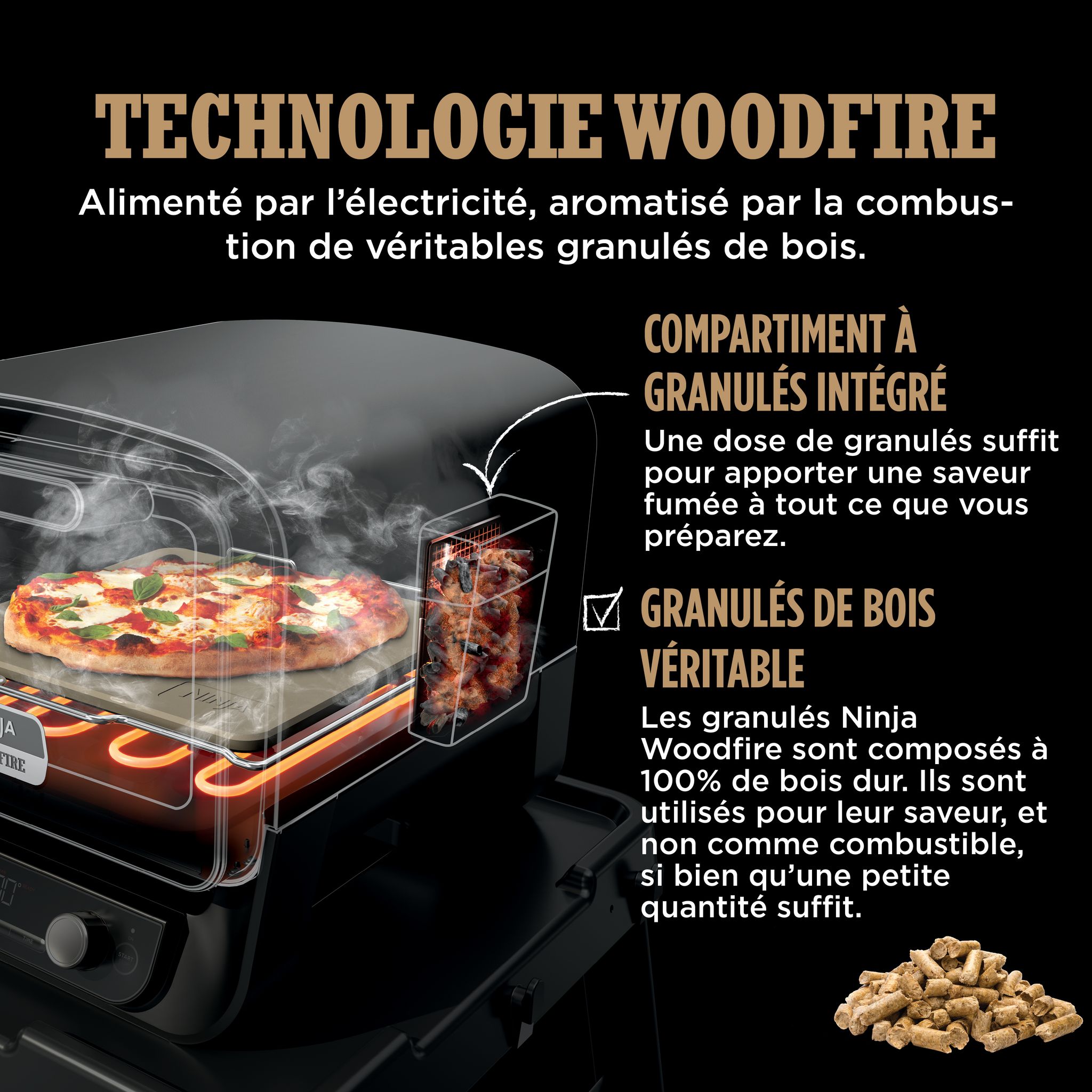 Voir la diapositive 12 : NINJA Four à pizza d'extérieur Woodfire OO101EU - Marron