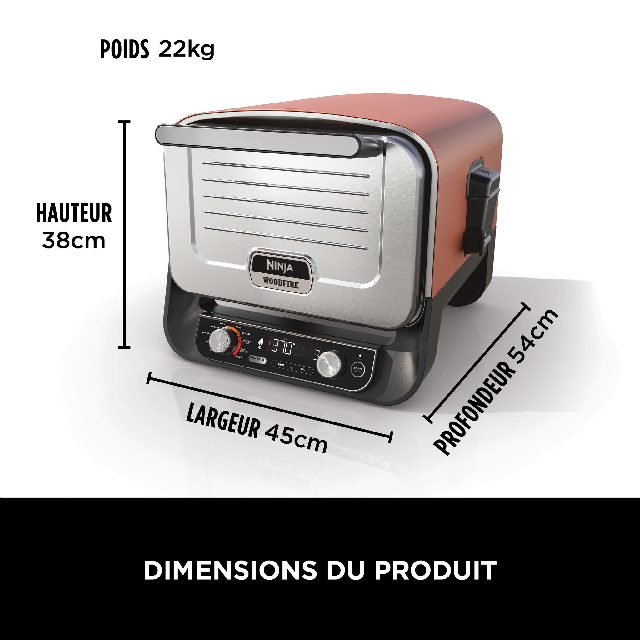 Voir la diapositive 14 : NINJA Four à pizza d'extérieur Woodfire OO101EU - Marron