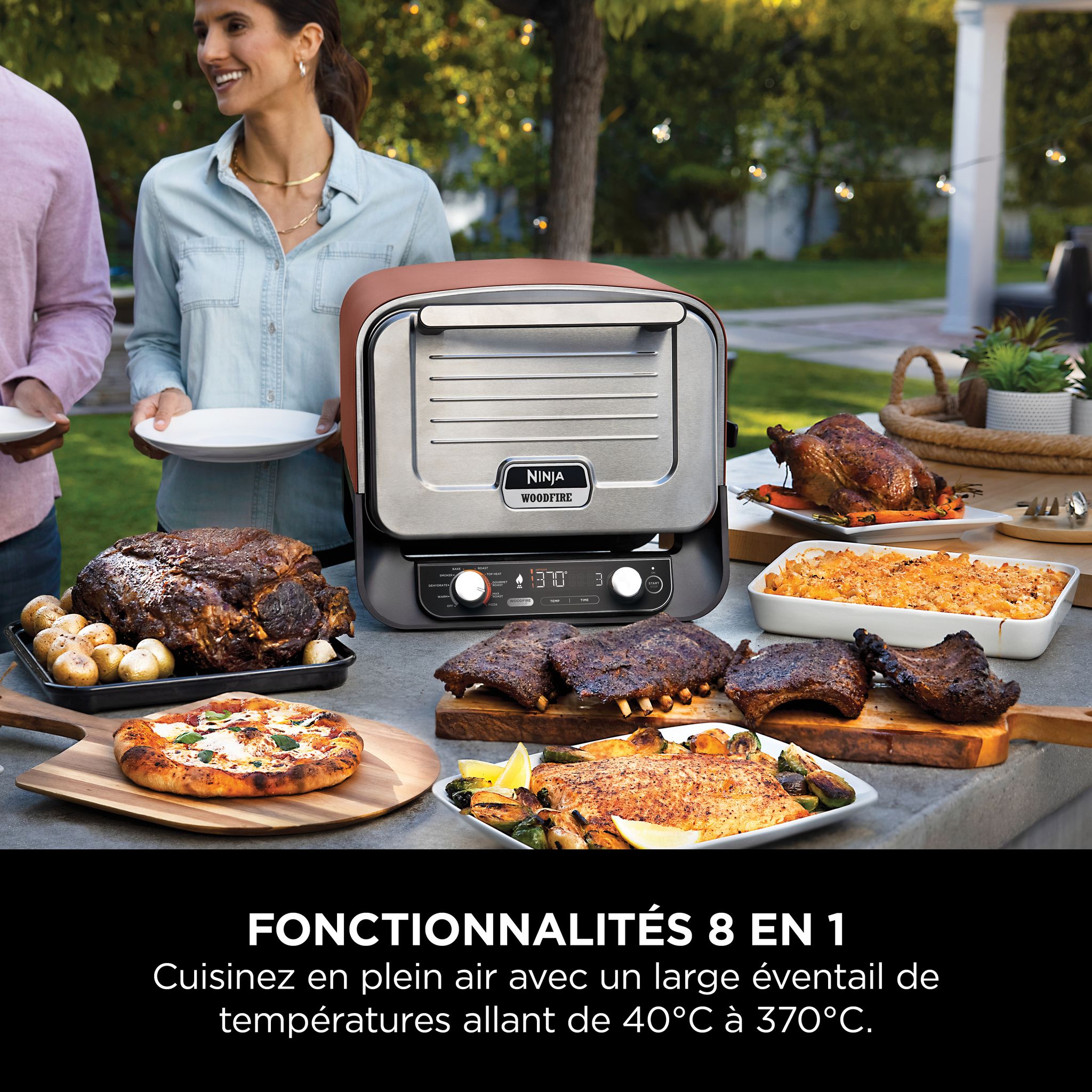 Voir la diapositive 4 : NINJA Four à pizza d'extérieur Woodfire OO101EU - Marron
