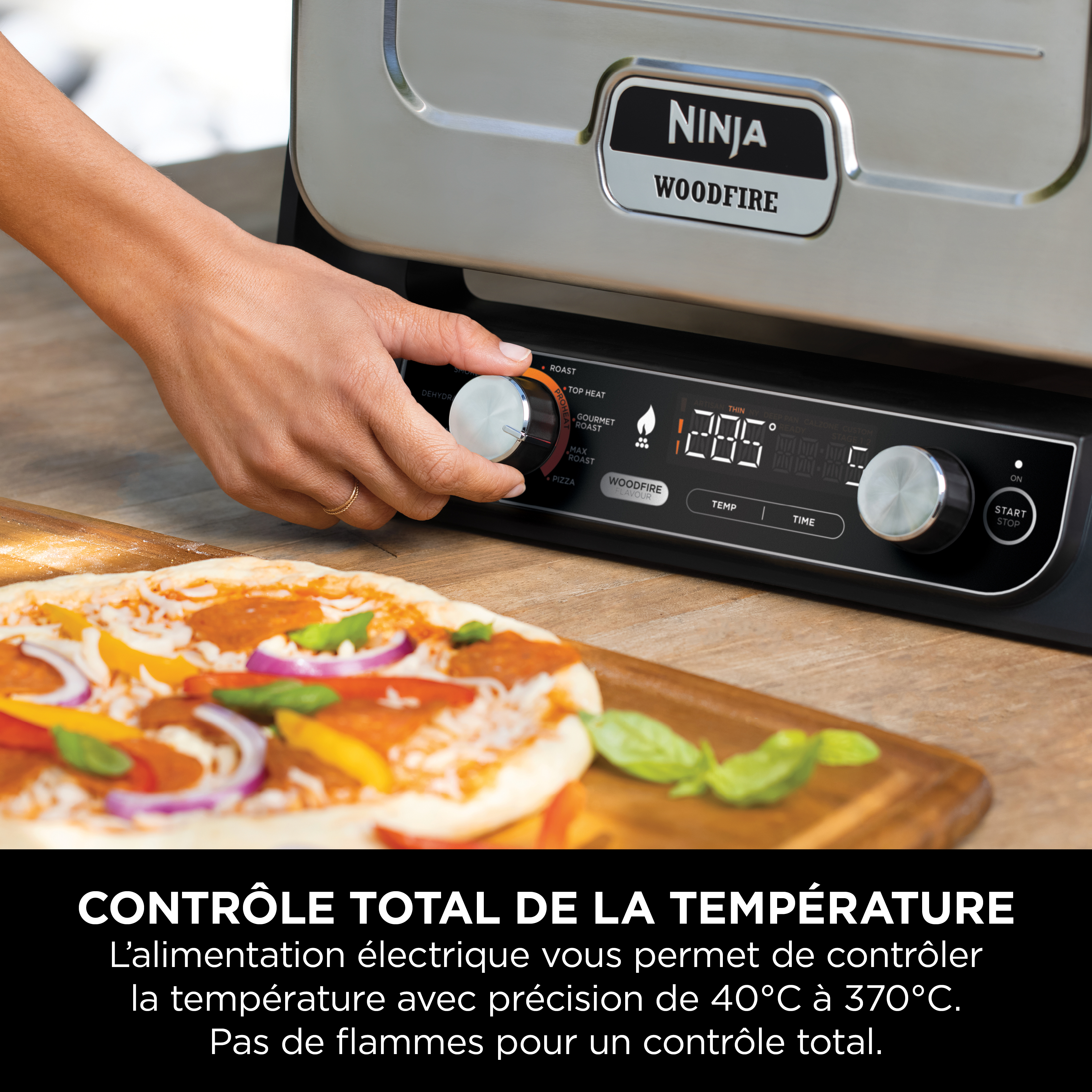 Voir la diapositive 8 : NINJA Four à pizza d'extérieur Woodfire OO101EU - Marron