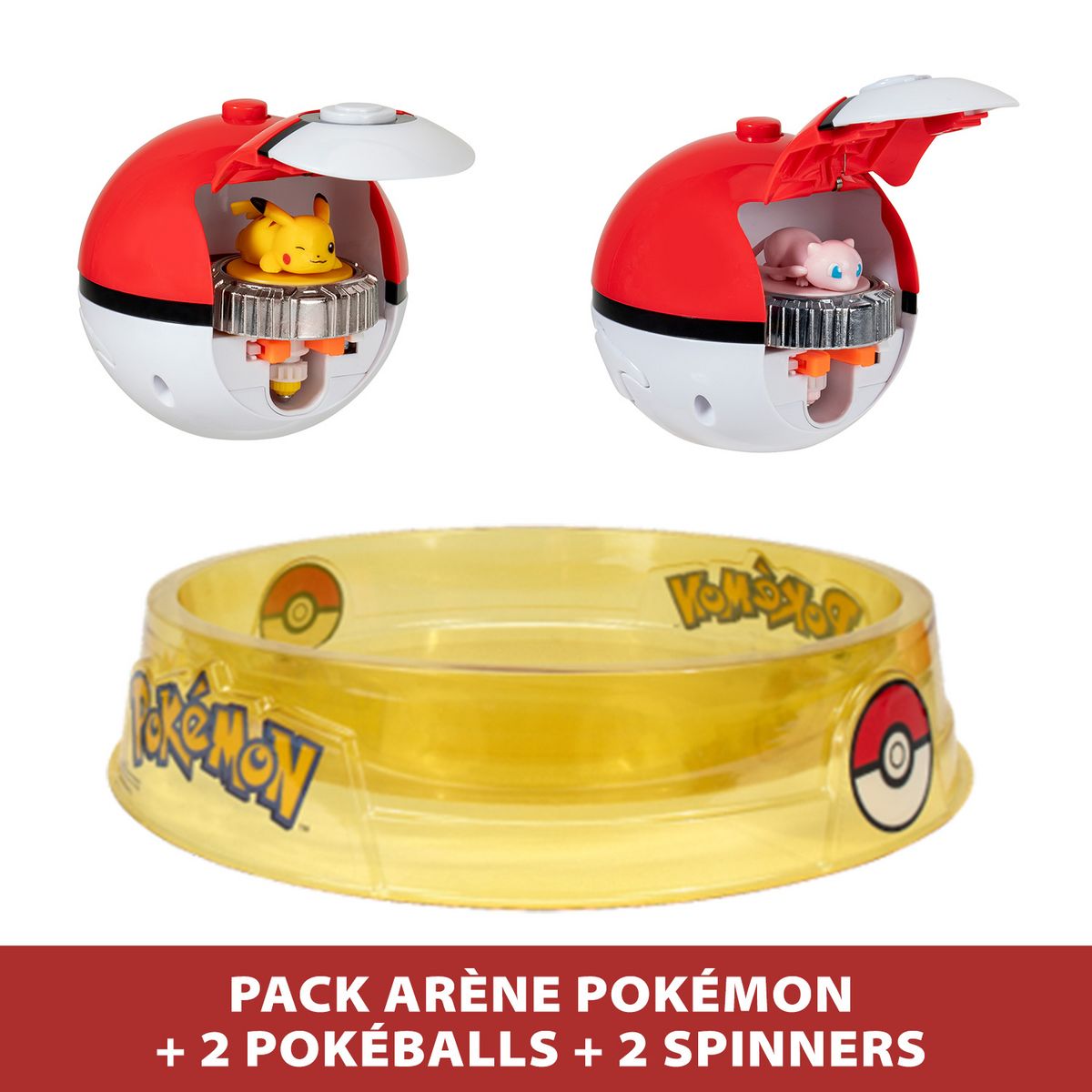 BANDAI Arène Pokémon et 2 spinners