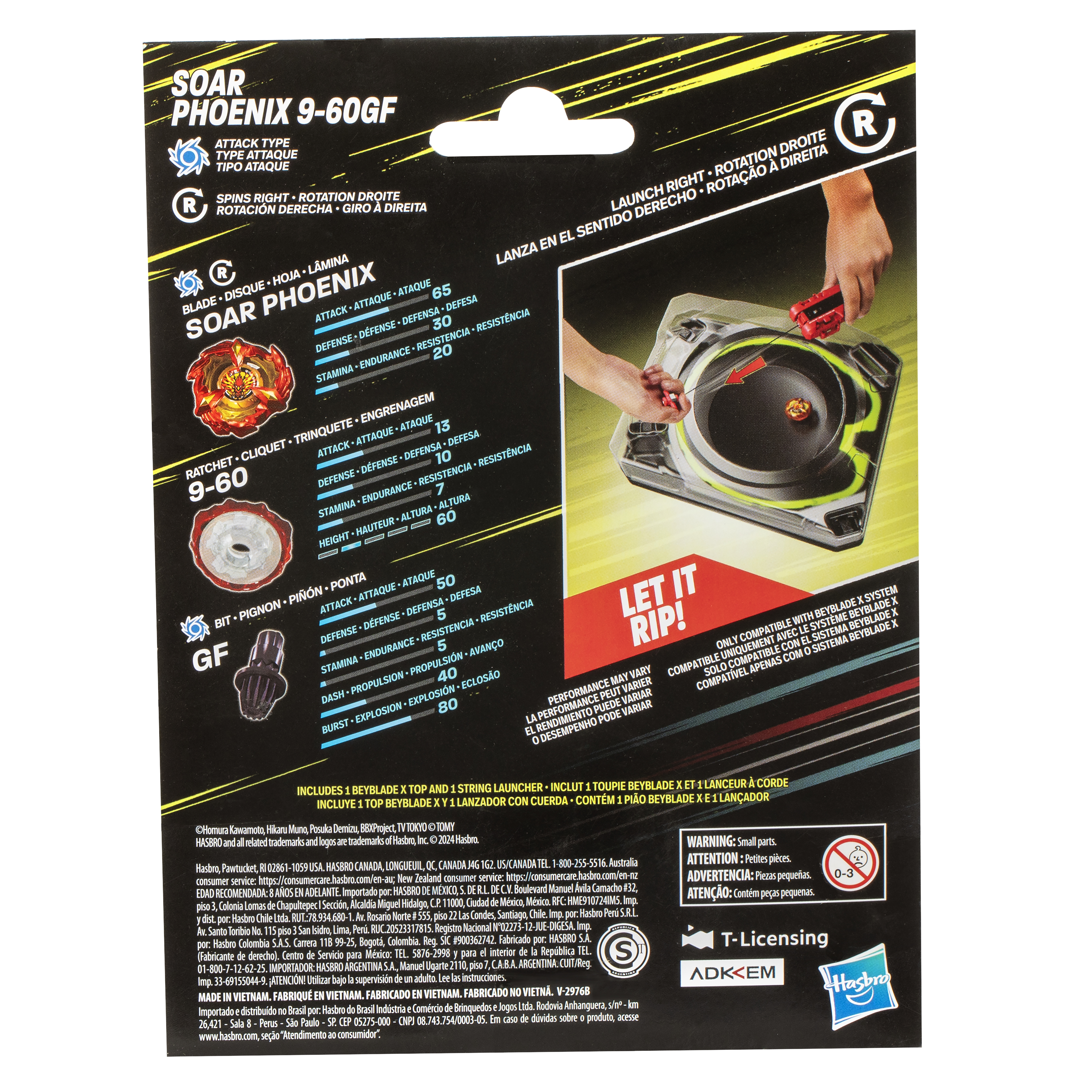 Voir la diapositive 2 : HASBRO Pack Soar Phoenix 9-60GF Beyblade X lanceur à corde Deluxe