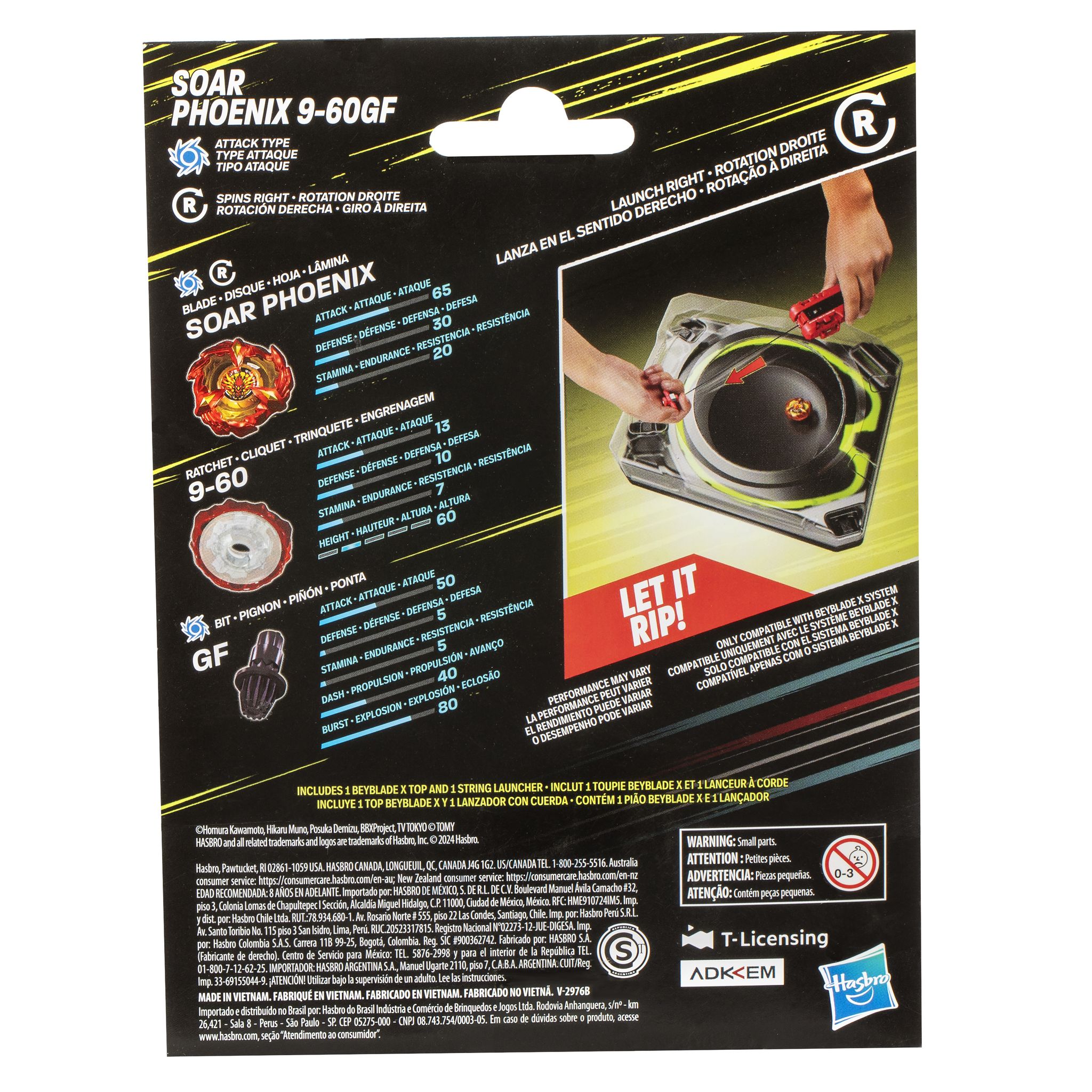 Voir la diapositive 2 : HASBRO Pack Soar Phoenix 9-60GF Beyblade X lanceur à corde Deluxe