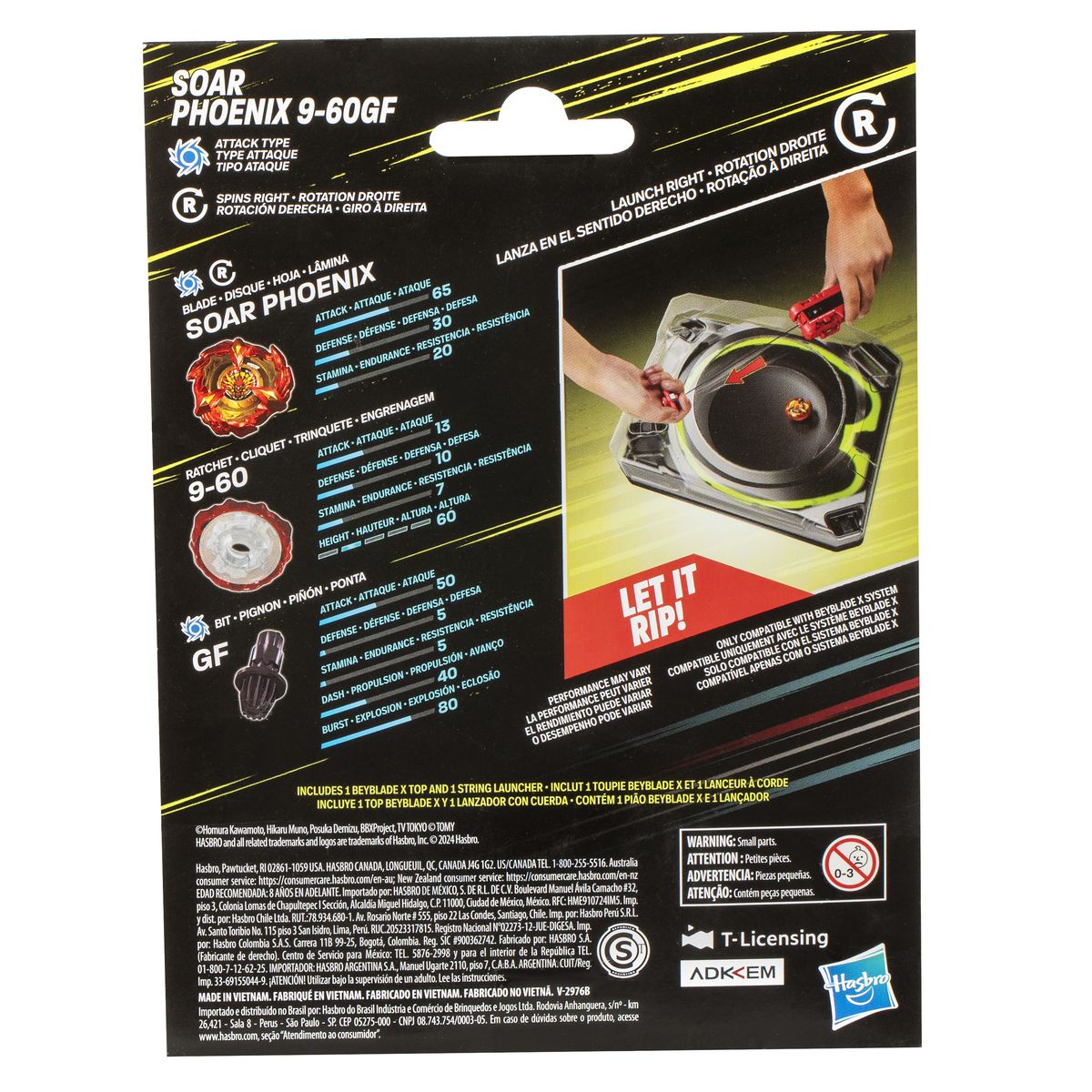 HASBRO Pack Soar Phoenix 9-60GF Beyblade X lanceur à corde Deluxe