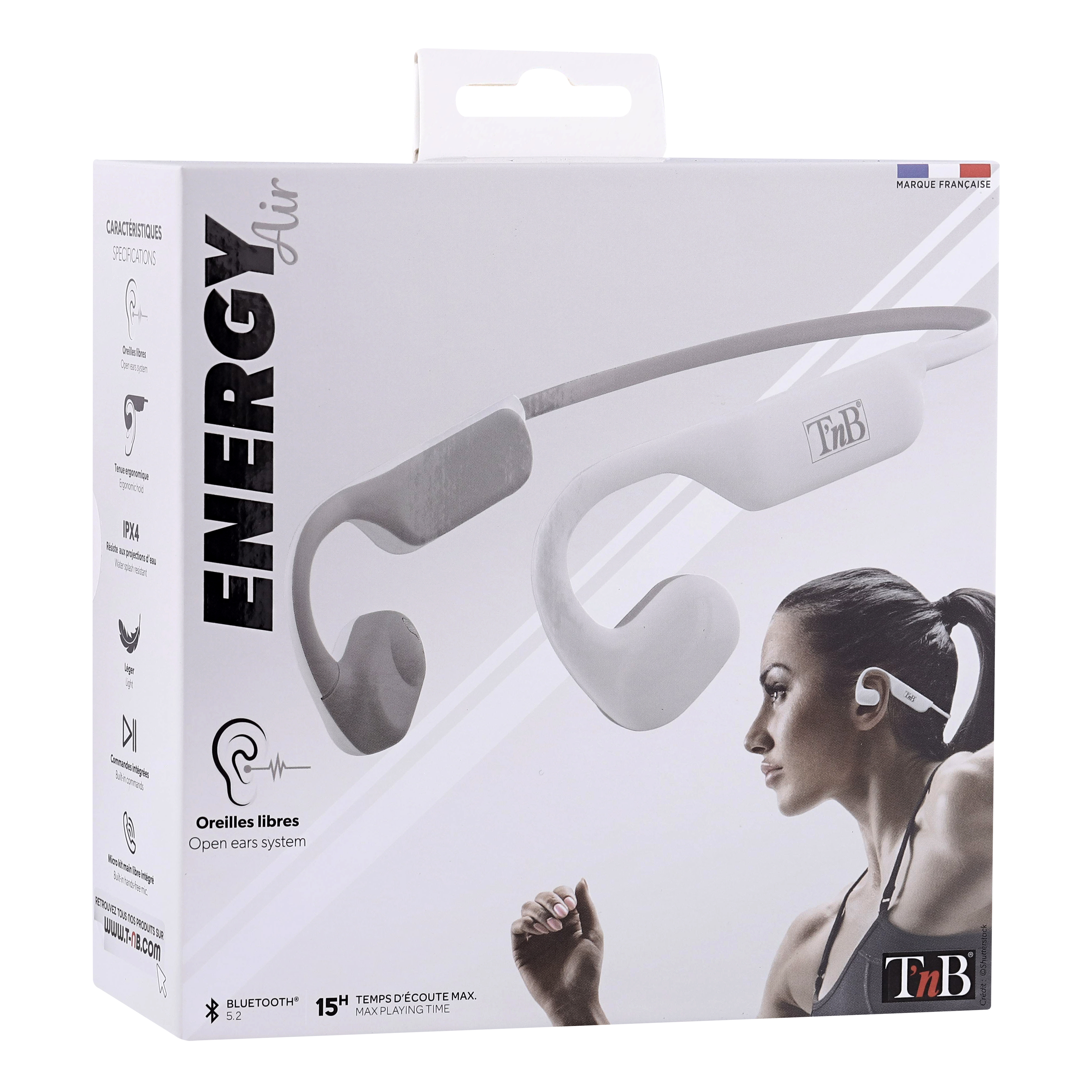 Voir la diapositive 6 : TNB Écouteurs sport ENERGY AIR - Blanc Gris