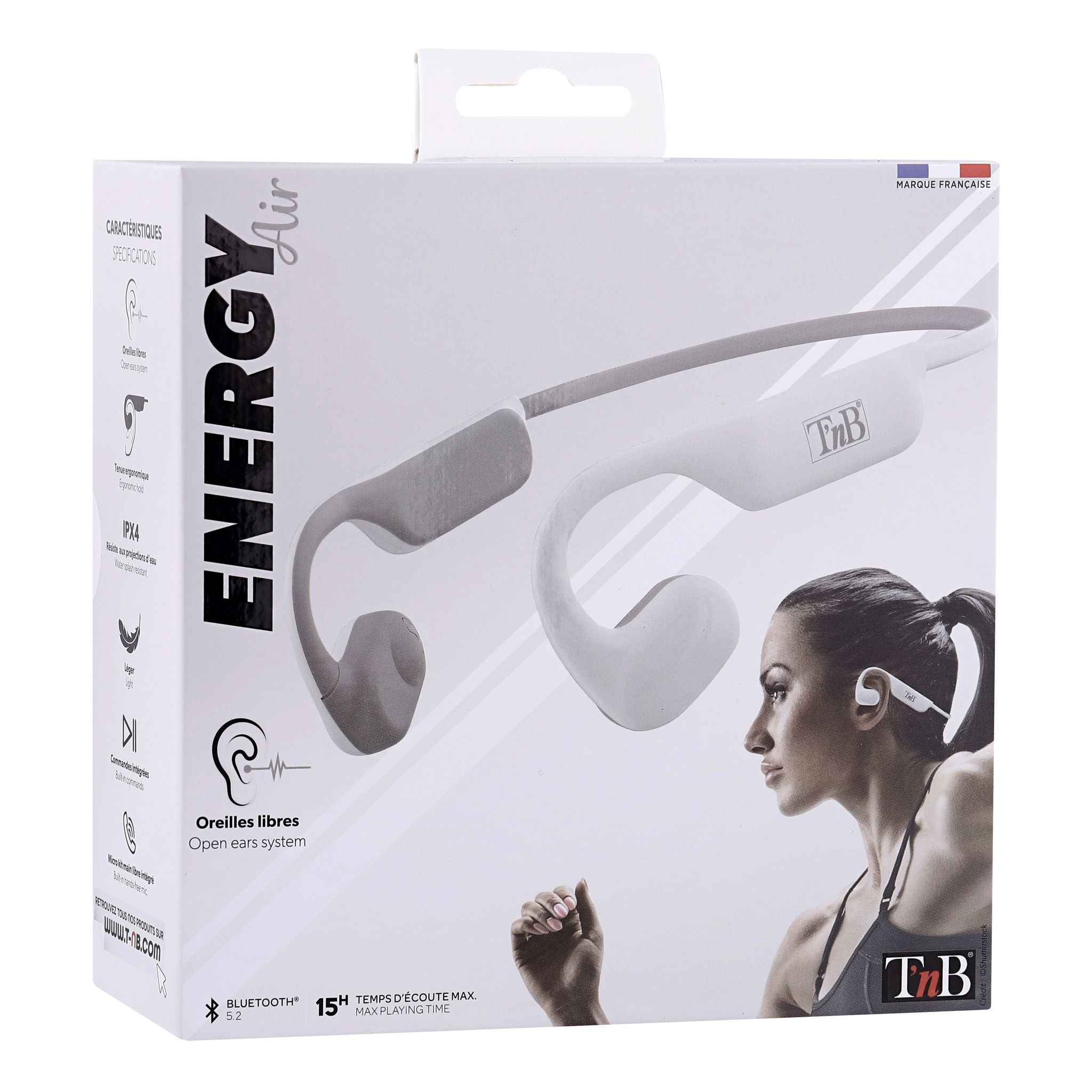 Voir la diapositive 6 : TNB Écouteurs sport ENERGY AIR - Blanc Gris