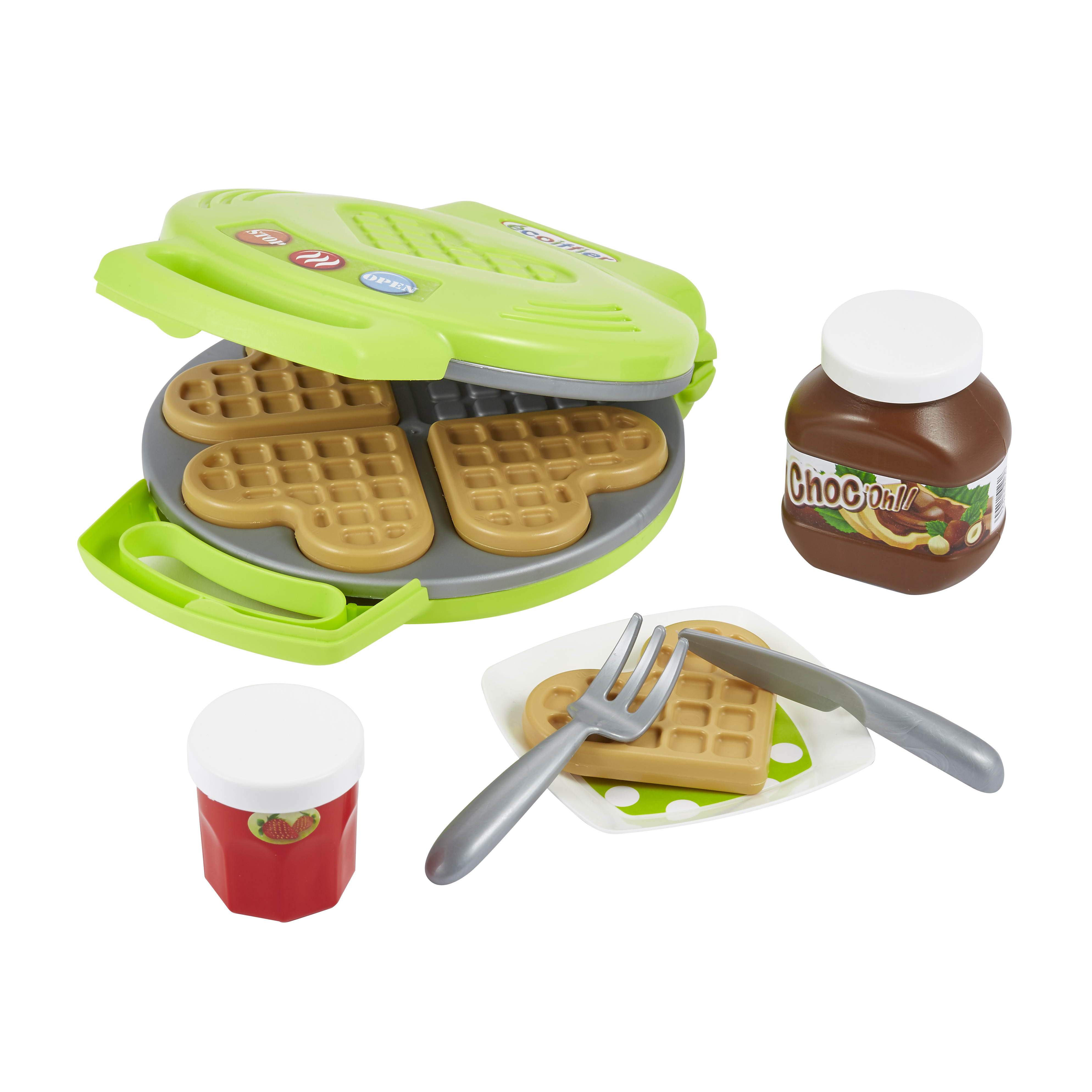 Voir la diapositive 4 : ECOIFFIER Coffret Grill Pain Machine à café gaufrier Grand modèle