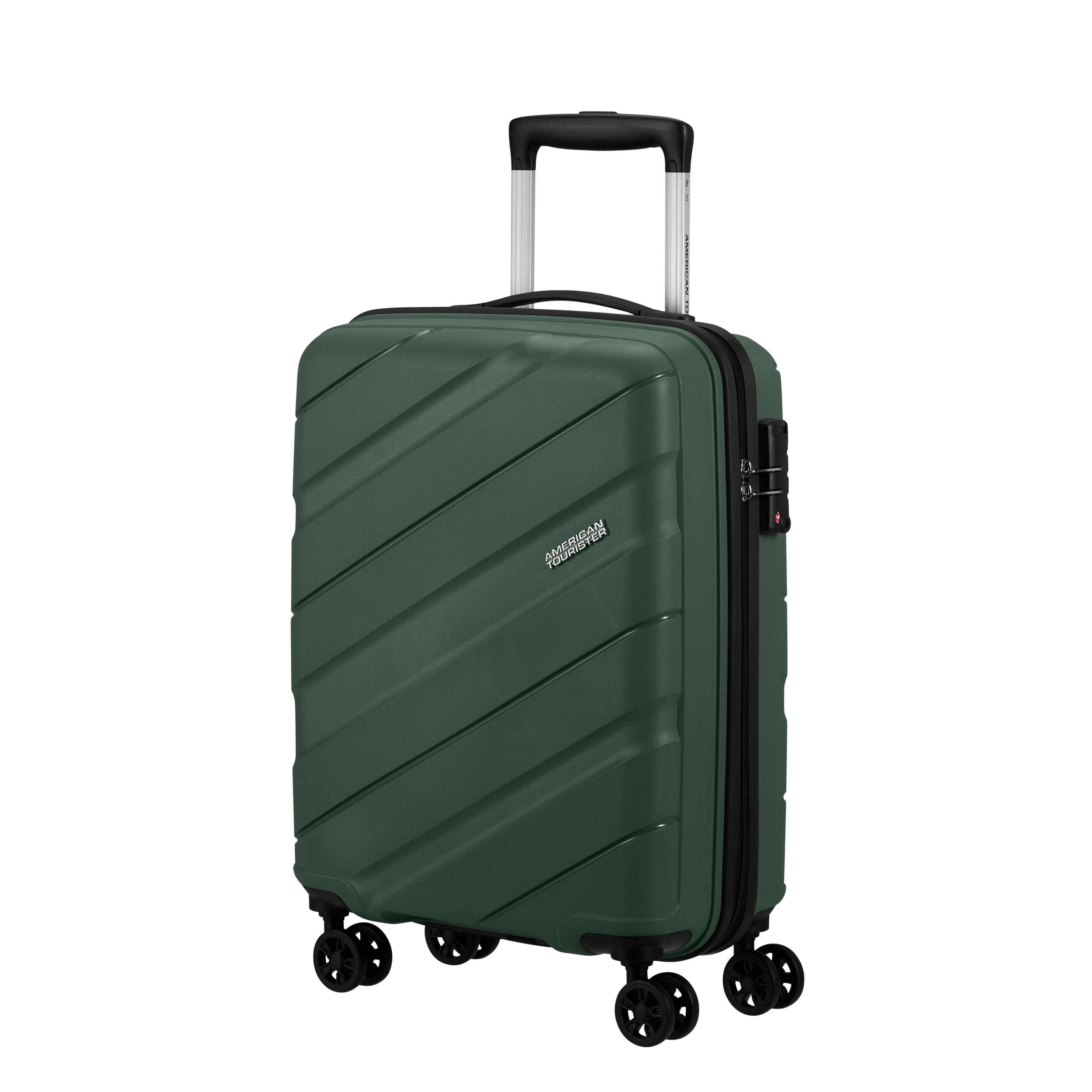 Voir la diapositive 2 : AMERICAN TOURISTER Valise cabine rigide 55 cm 8 roues JET DRIVE - vert olive