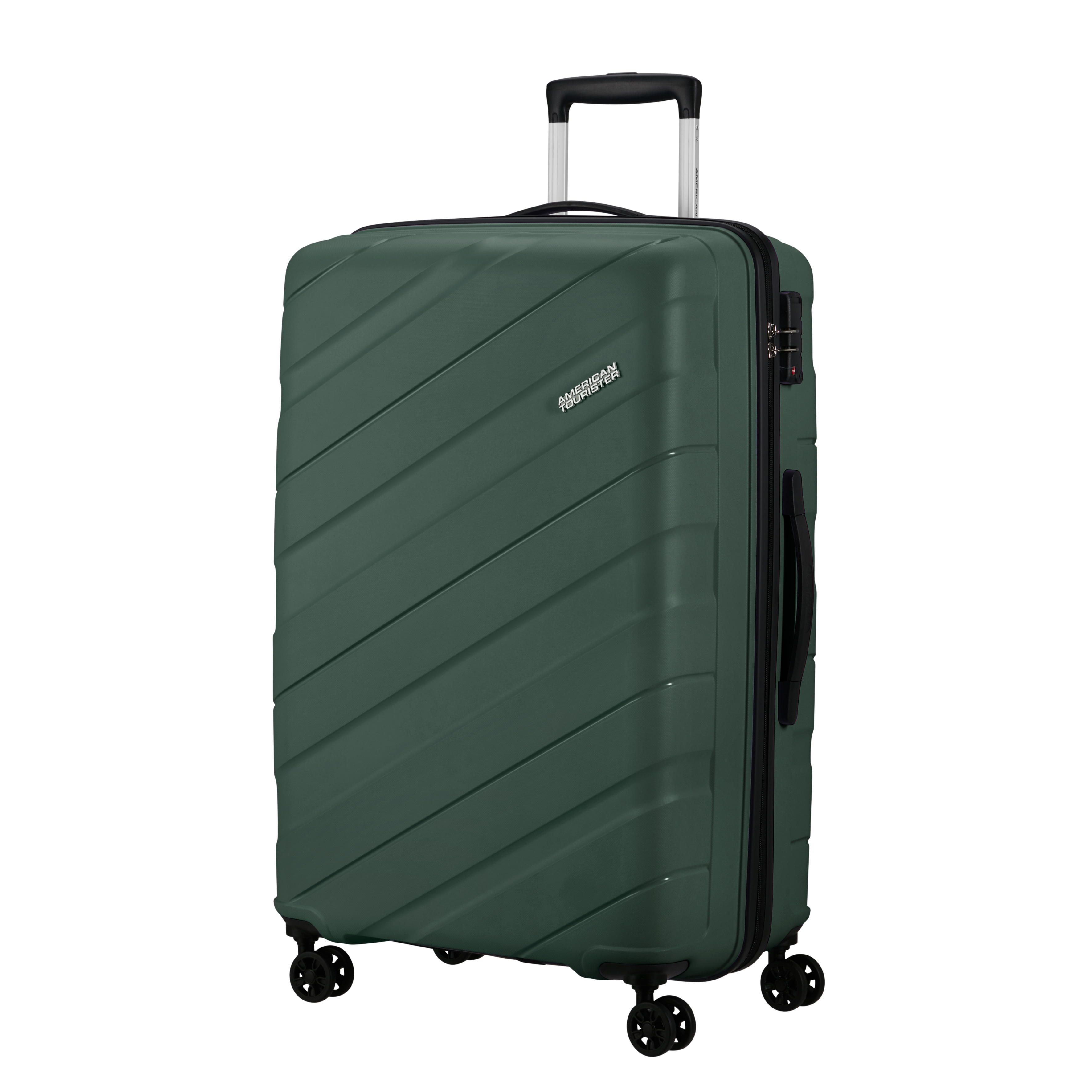 Voir la diapositive 2 : AMERICAN TOURISTER Grande valise rigide 77 cm 8 roues JET DRIVE - vert olive