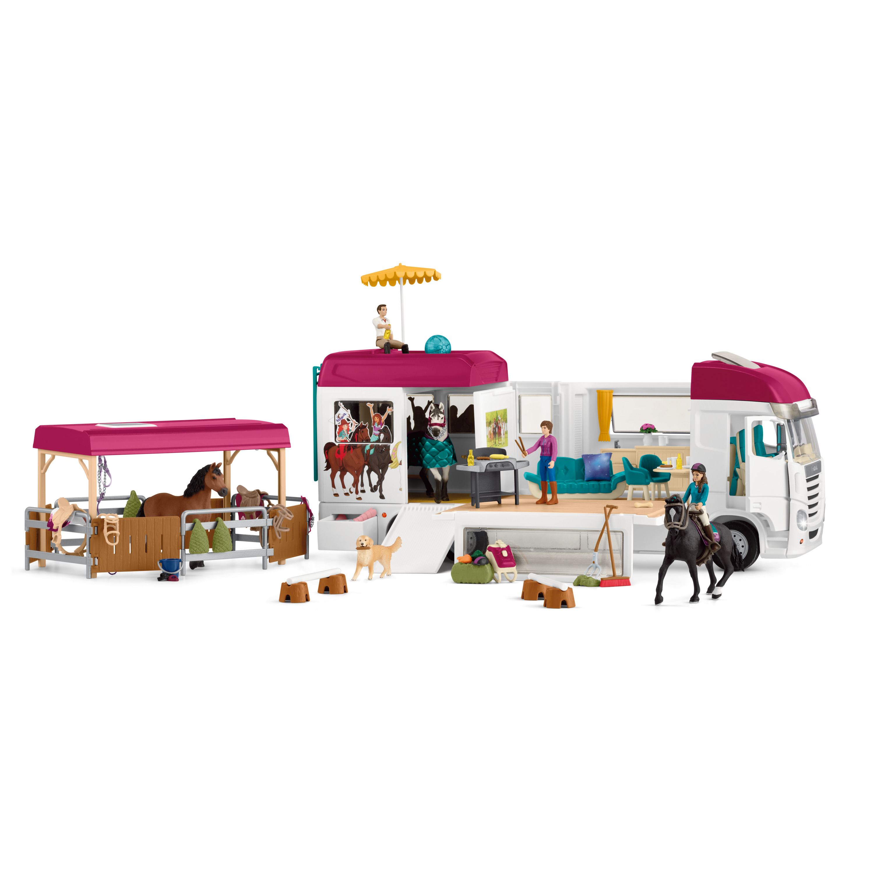 Voir la diapositive 2 : SCHLEICH Camping Car Equestre Horse Club