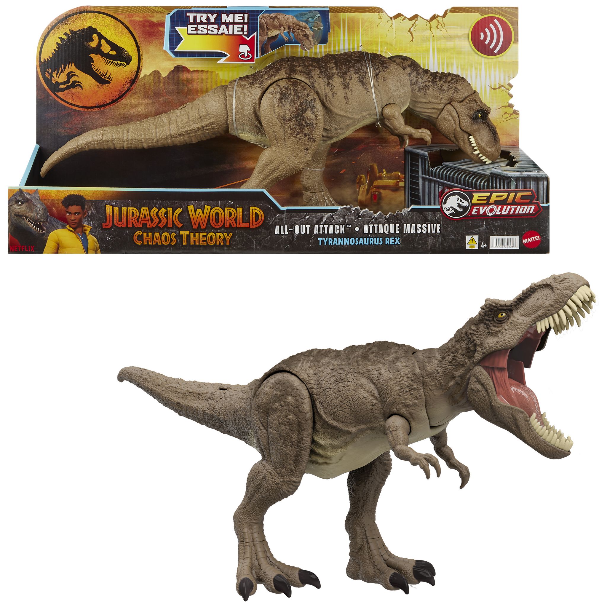 Voir la diapositive 2 : MATTEL T-Rex attaque suprême Jurassic World