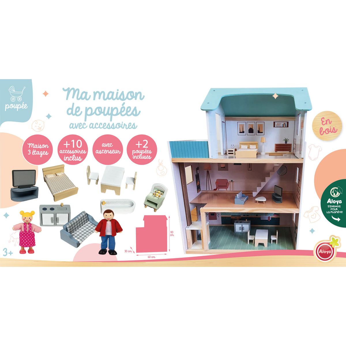 LG Maison de Poupée en bois Aloya