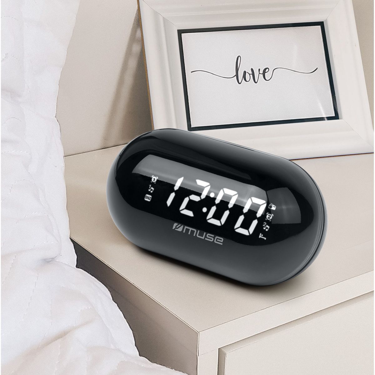 MUSE Radio réveil M15 Gelulle - Noir