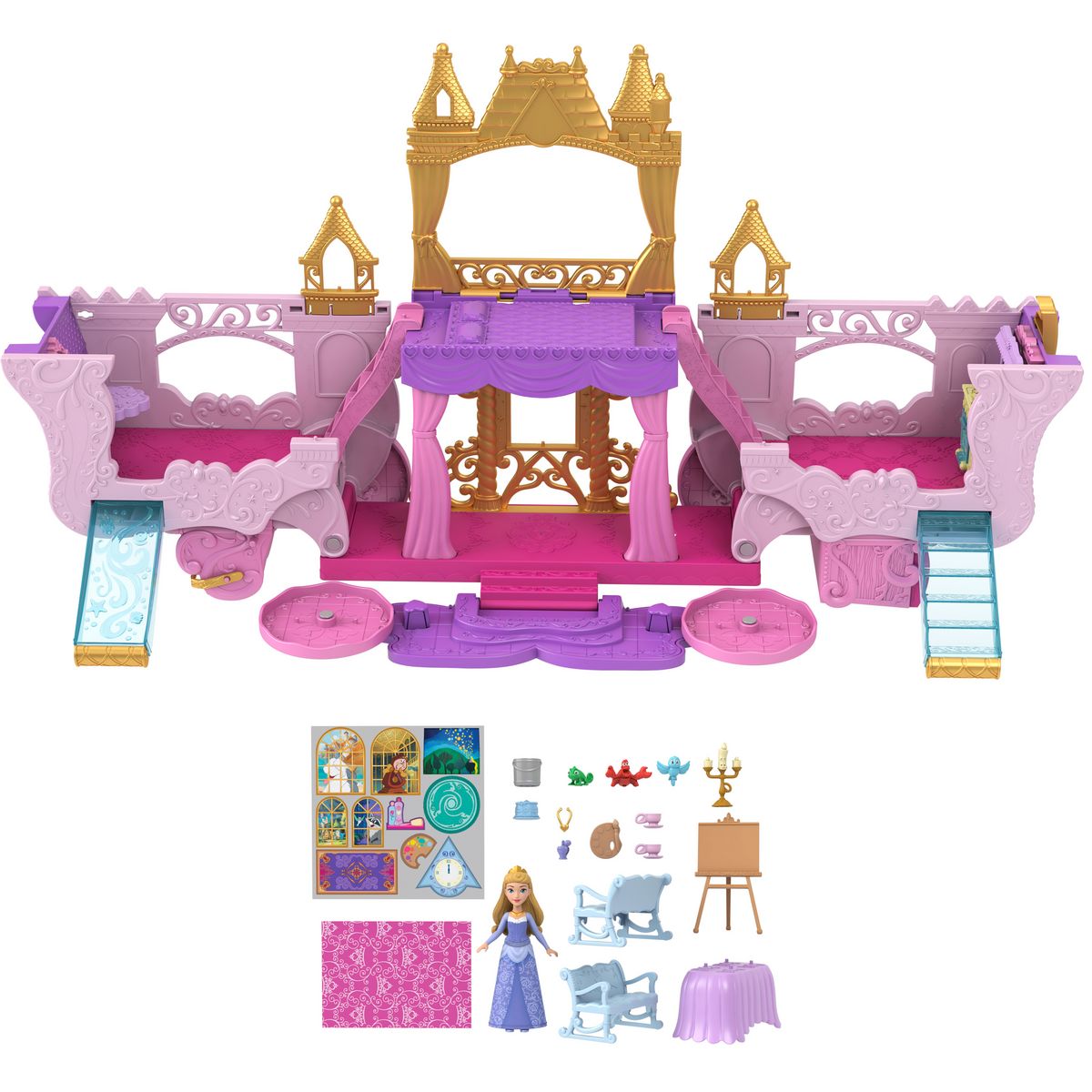 MATTEL Château en Carrosse 2en 1 Disney Princess