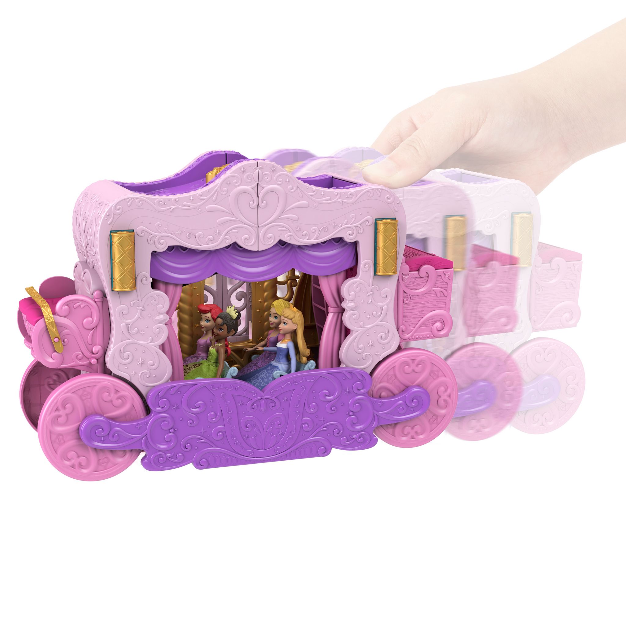 Voir la diapositive 4 : MATTEL Château en Carrosse 2en 1 Disney Princess