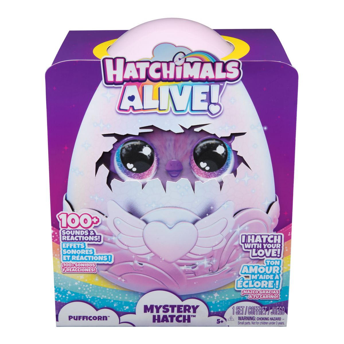 SPIN MASTER Peluche Hatchimals Alive Pufficorn