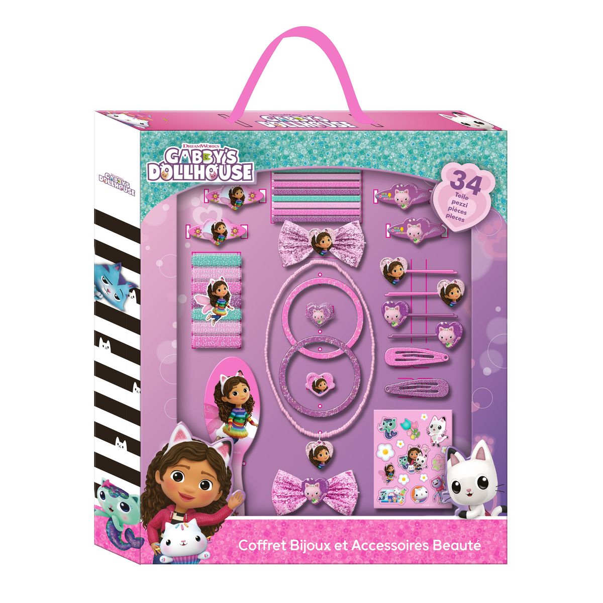 KIDS EUROSWAN Coffret Bijoux et accessoires beauté 34 pièces - Gabby et la maison magique