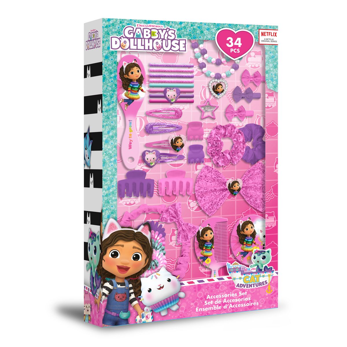 KIDS EUROSWAN Coffret Bijoux et accessoires beauté 34 pièces - Gabby et la maison magique