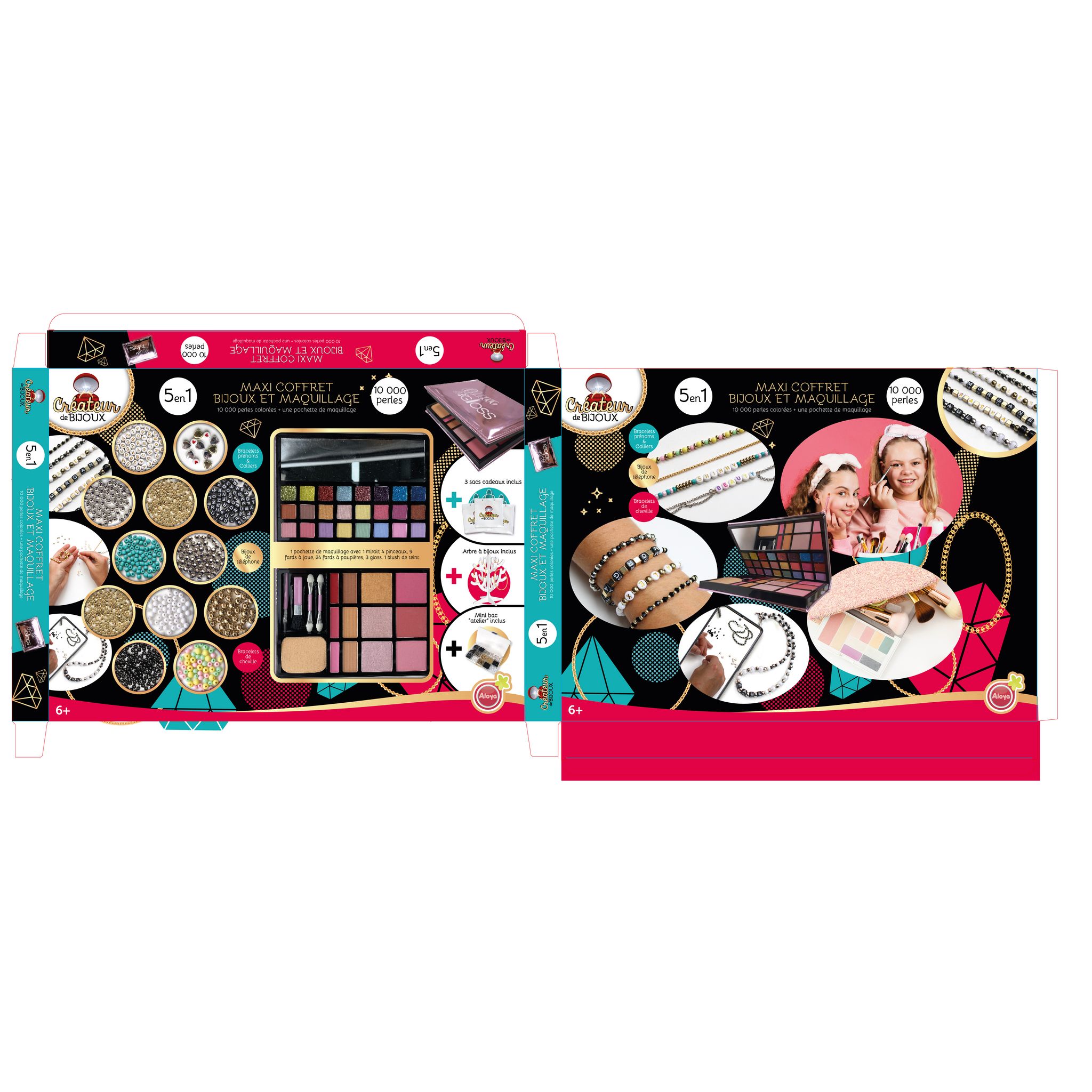 Voir la diapositive 3 : LG Maxi coffret Bijoux et Maquillage 5 en 1