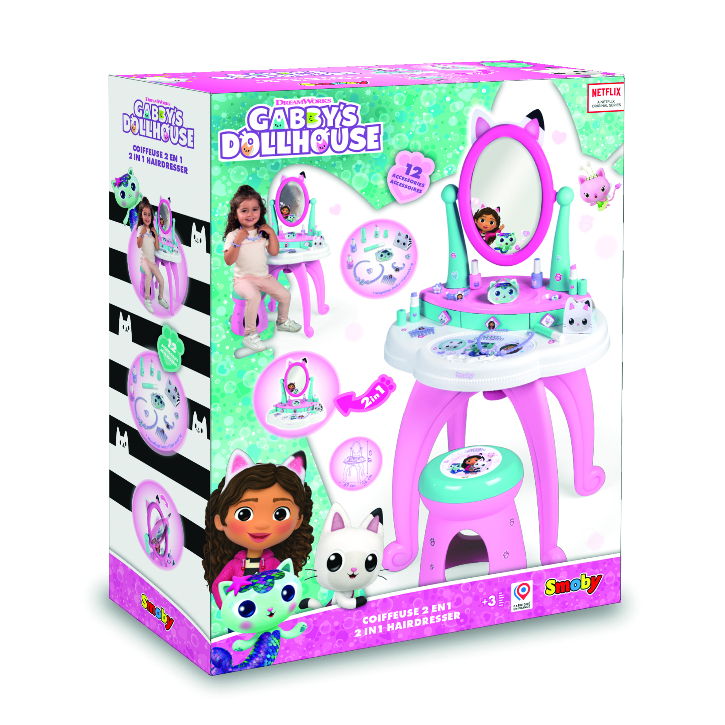 Voir la diapositive 7 : SMOBY Coiffeuse 2 en 1 Gabby et la Maison Magique