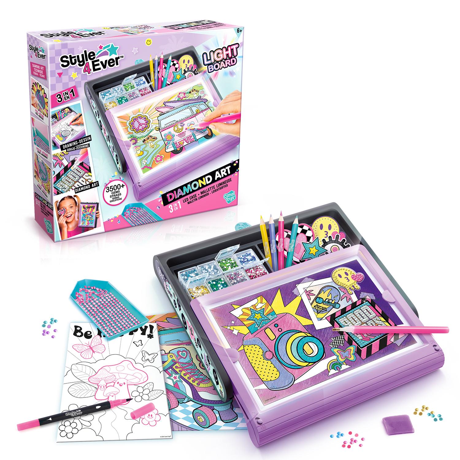 Voir la diapositive 2 : CANAL TOYS Mallette lumineuse Diamant Art 3 en 1