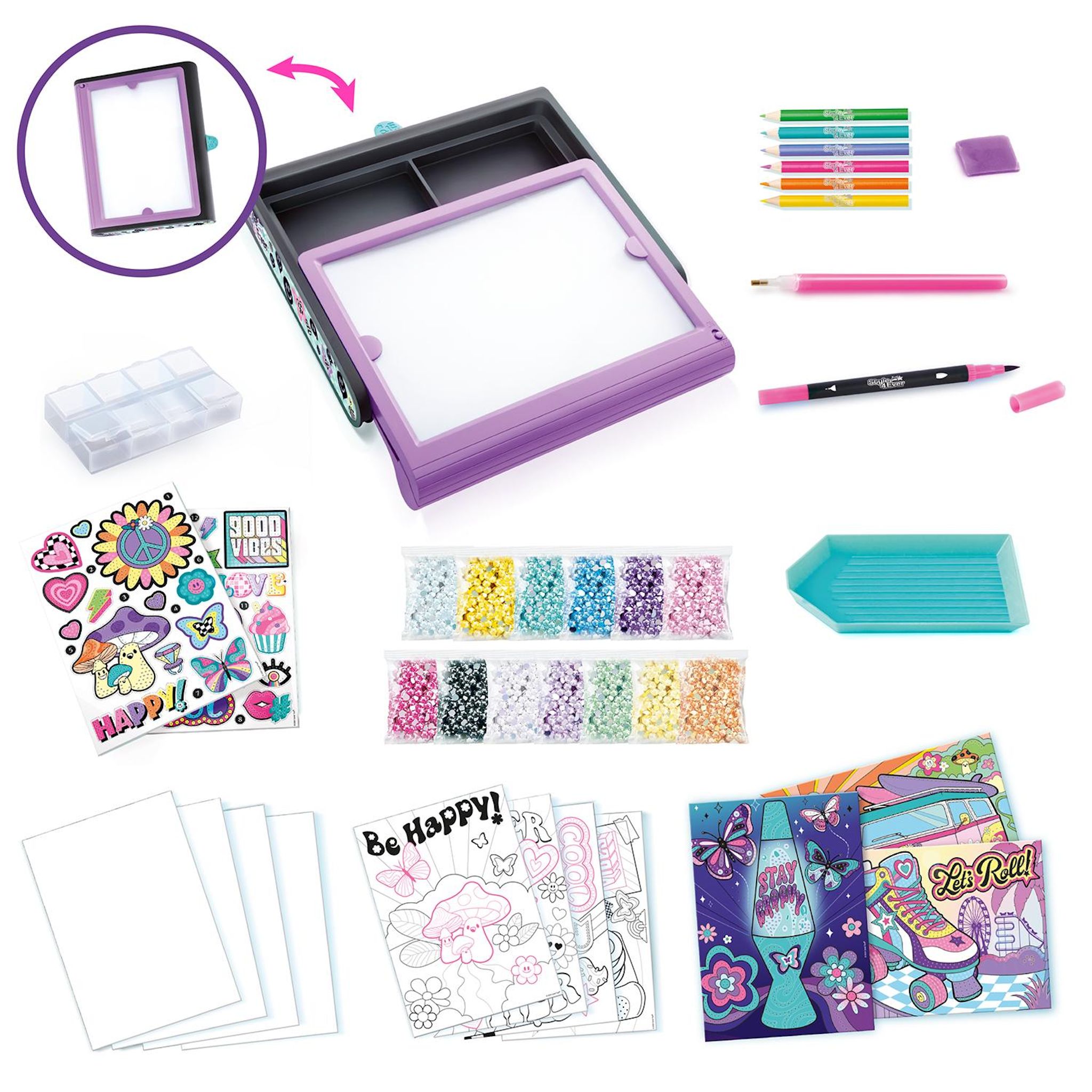 Voir la diapositive 3 : CANAL TOYS Mallette lumineuse Diamant Art 3 en 1