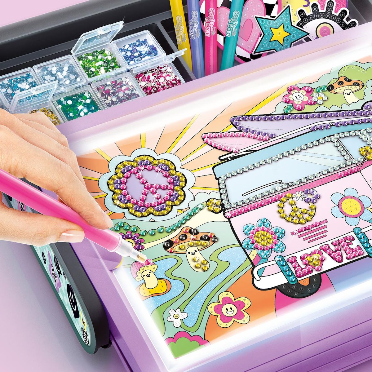 CANAL TOYS Mallette lumineuse Diamant Art 3 en 1