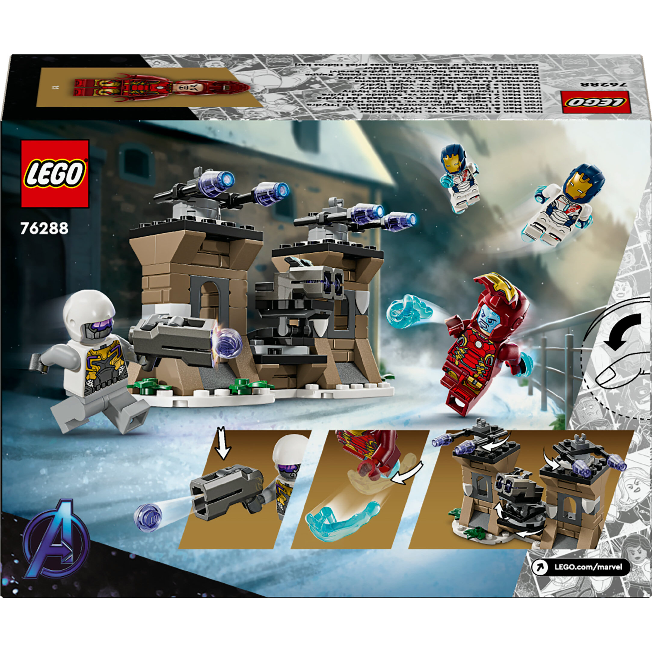 Voir la diapositive 8 : LEGO Marvel 76288 -  Iron Man et l'Iron Legion contre le Soldat de l'Hydra, Set de Jeu et d'Aventure Avengers pour Enfants Créatifs et Fans de Super-héros