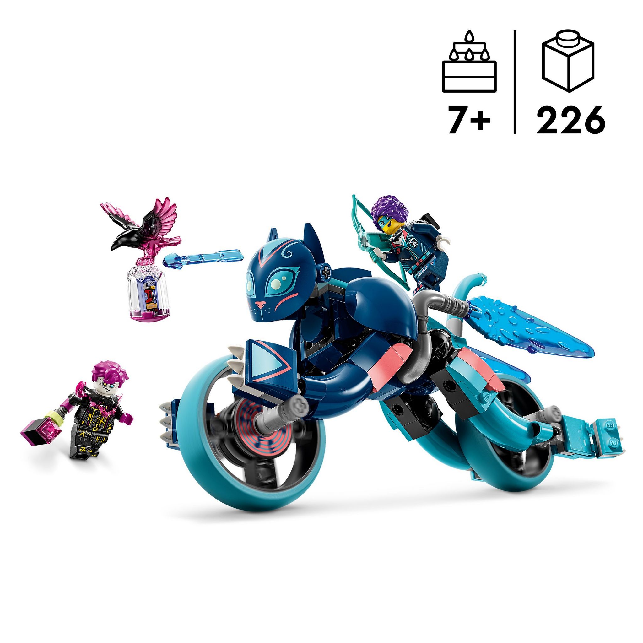 Voir la diapositive 3 : LEGO DREAMZzz 41479 - Le Chat-moto de Zoey - Jouet d'Activité et de Développement pour Enfants dès 7 Ans avec 2 Minifigurines - Transformez un Animal en Moto