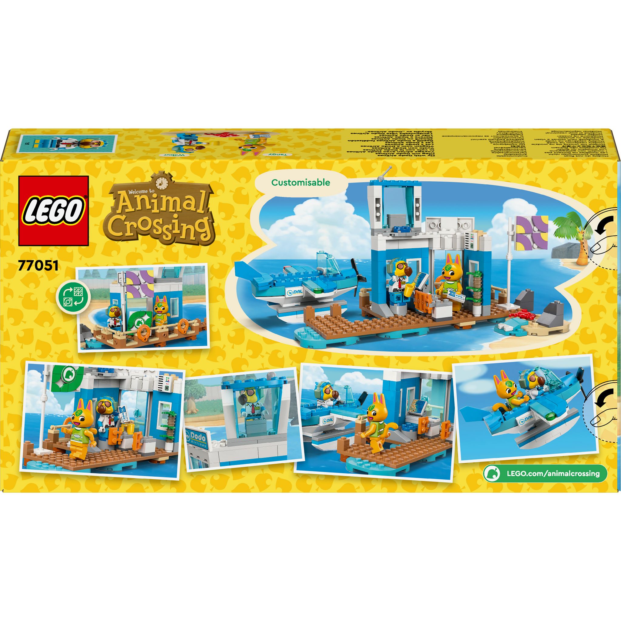 Voir la diapositive 3 : LEGO Animal Crossing 77051 - Voyage Aérien avec Dodo Airlines - Hydravion et Minifigurine de Pilote Inspirés de la Série de Jeux Vidéo Développée par Nintendo