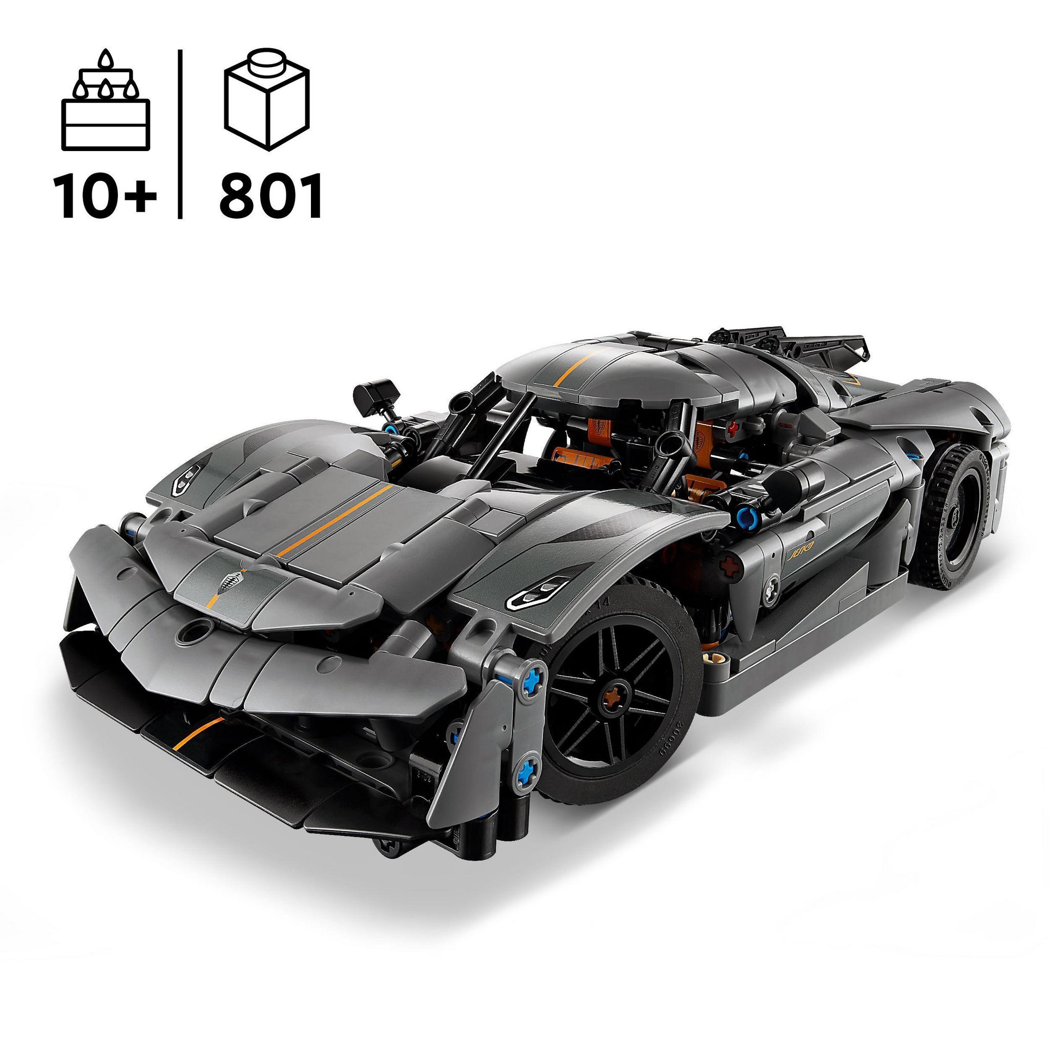 Voir la diapositive 3 : LEGO Technic 42173 - Hypercar Koenigsegg Jesko Absolut Grise - Set de Construction - Véhicule pour Enfants - Maquette à Construire