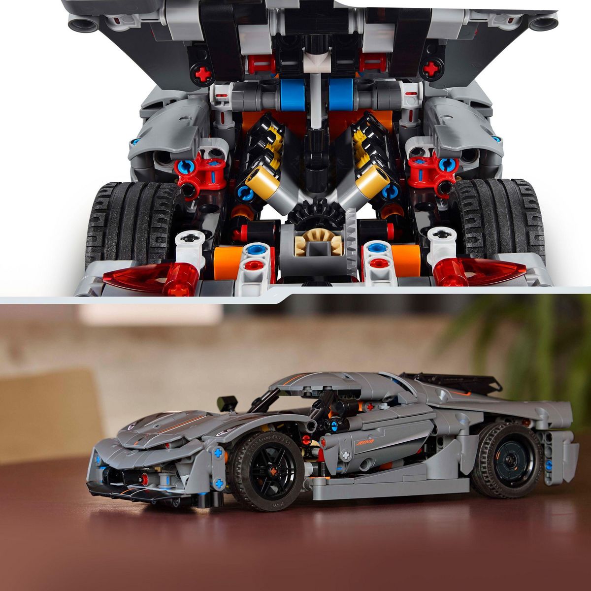 LEGO Technic 42173 - Hypercar Koenigsegg Jesko Absolut Grise - Set de Construction - Véhicule pour Enfants - Maquette à Construire